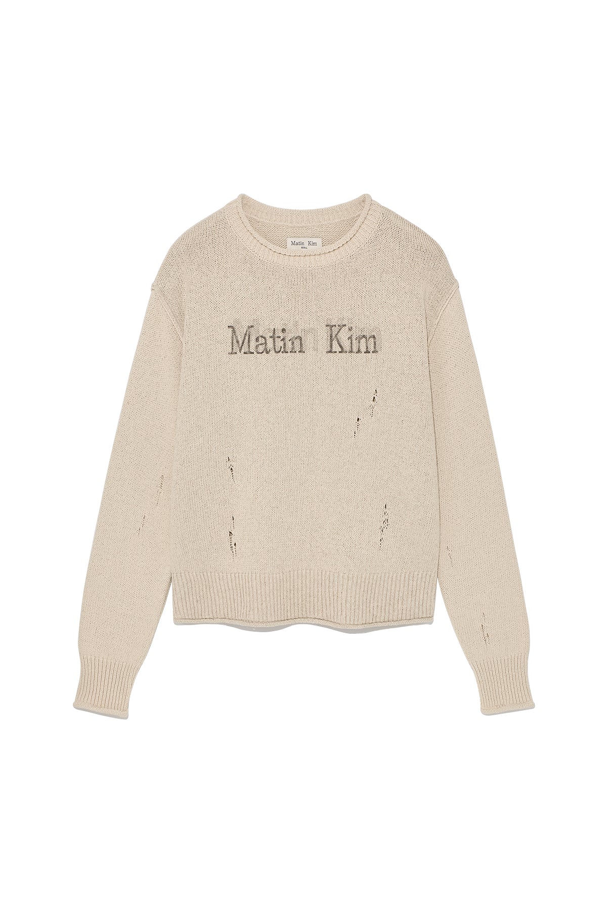 Matin Kim - Crack Logo Vintage Knit Pullover (Charcoal) product image 13 | TRAB K-Fashion Australia