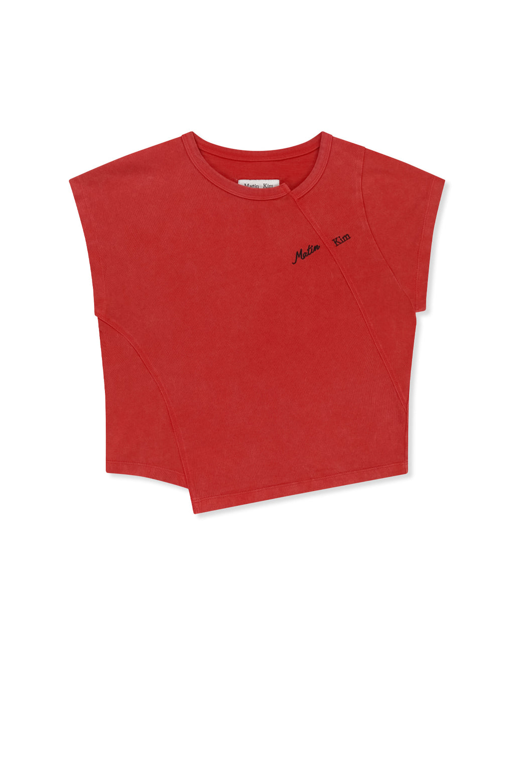 Matin Kim - Curved Cut Slim Top (Red) product image 1 | TRAB K-Fashion Australia