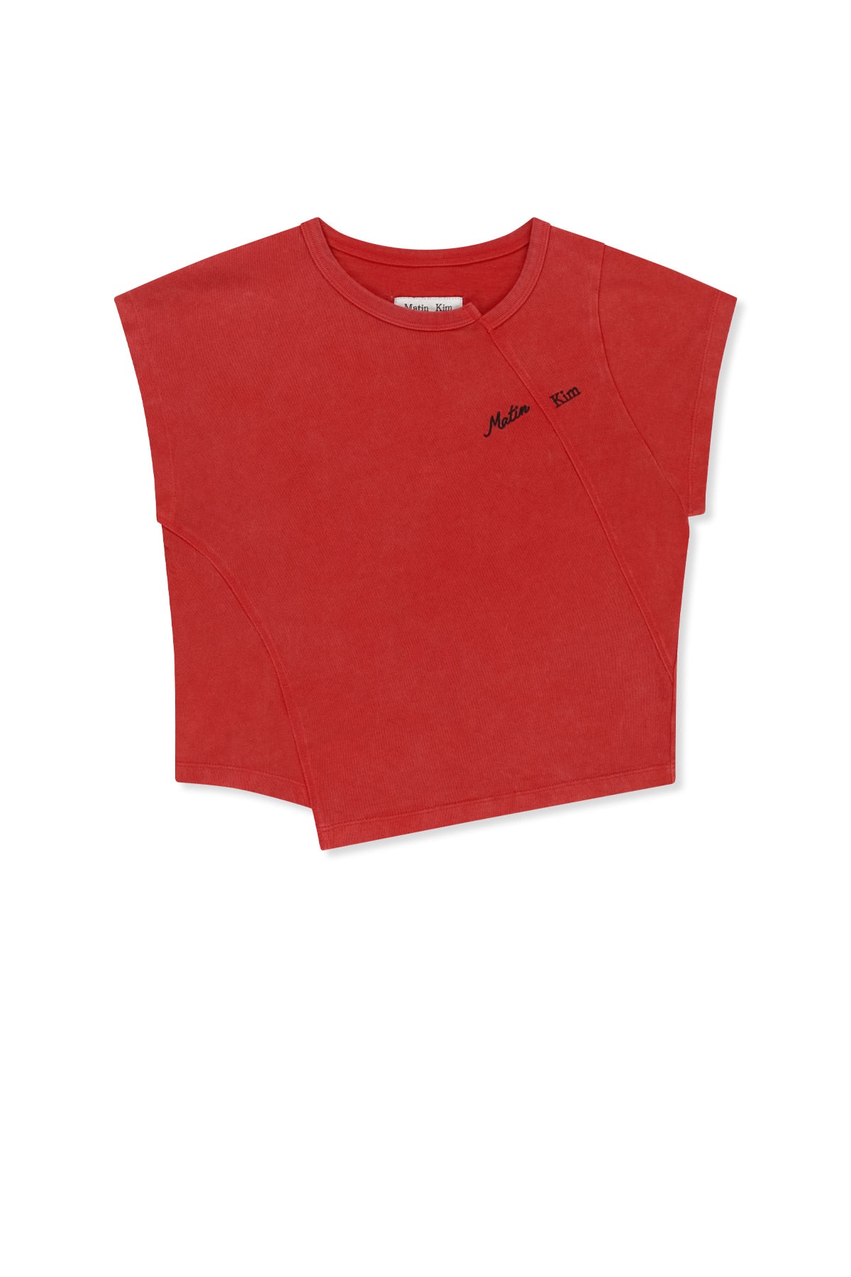 Matin Kim - Curved Cut Slim Top (Red) product image 1 | TRAB K-Fashion Australia