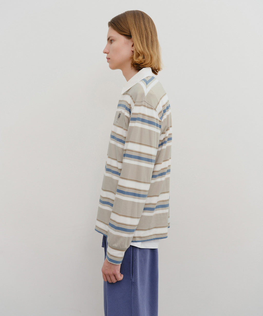Marithe & Francois Girbaud - Stripe Collar Long Sleeve (Beige) product image 2 | TRAB K-Fashion Australia