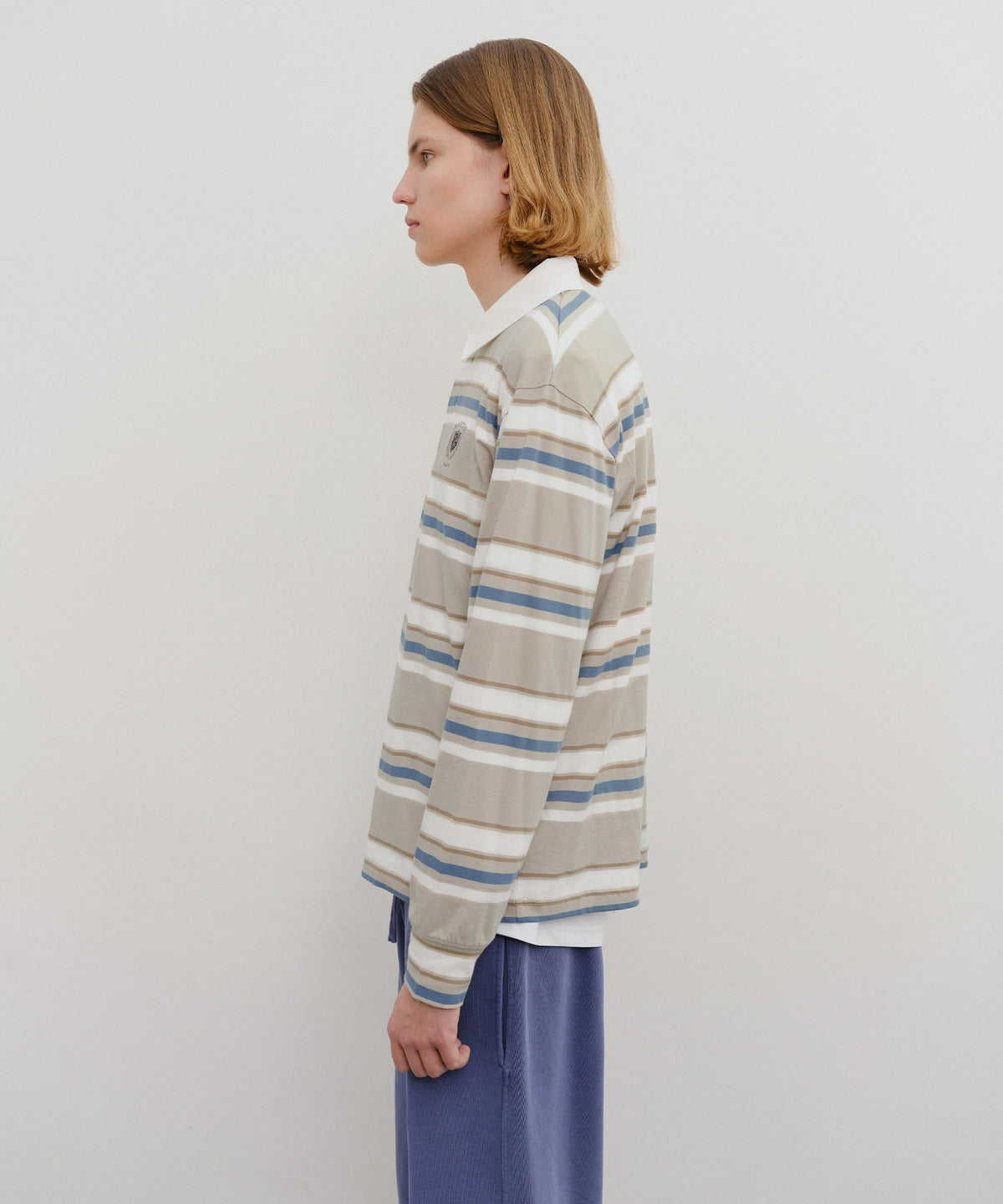 Marithe & Francois Girbaud - Stripe Collar Long Sleeve (Beige) product image 2 | TRAB K-Fashion Australia