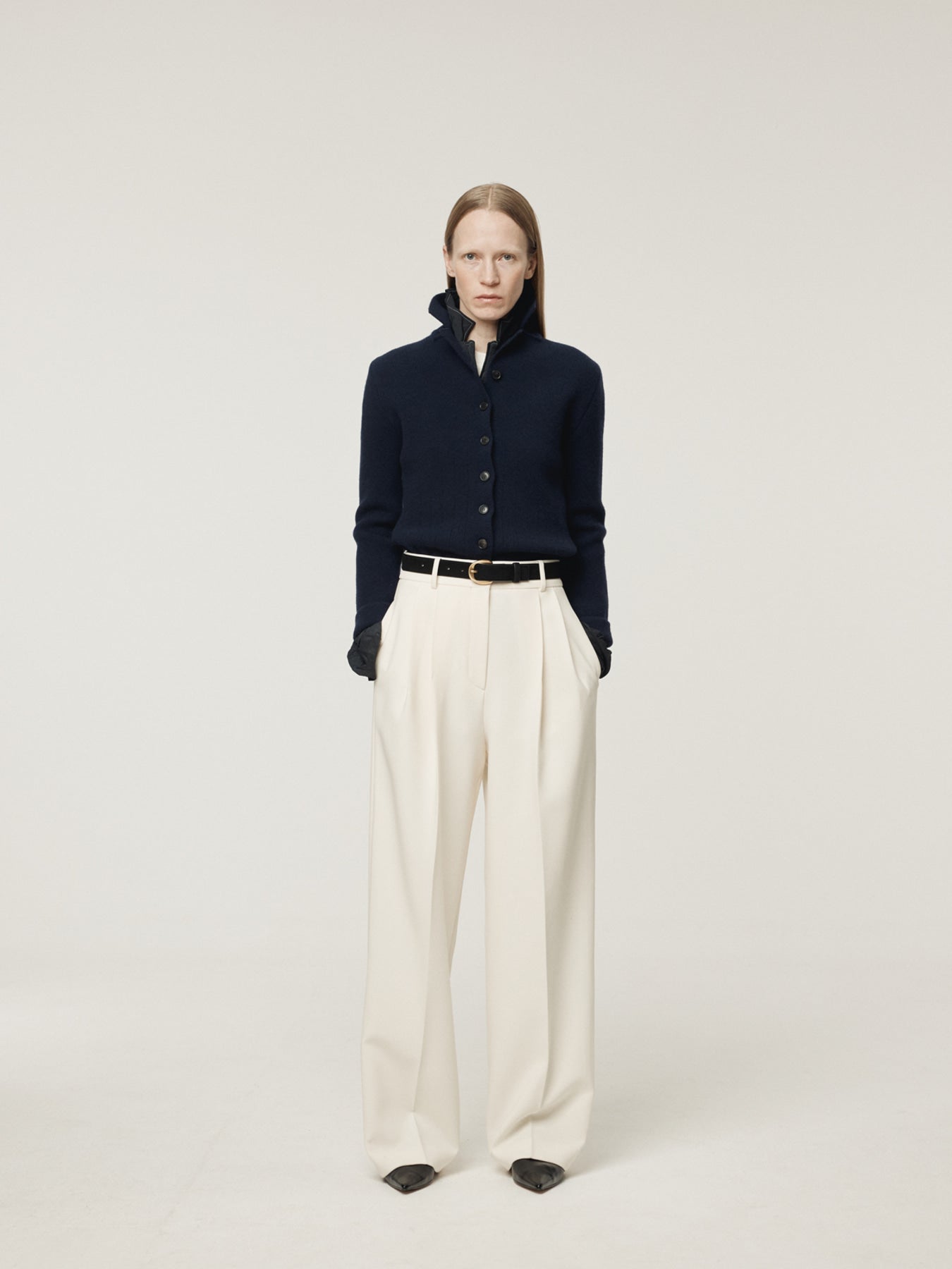 Recto - Button Up Knit Cardigan (Dark Navy) product image 2 | TRAB K-Fashion Australia