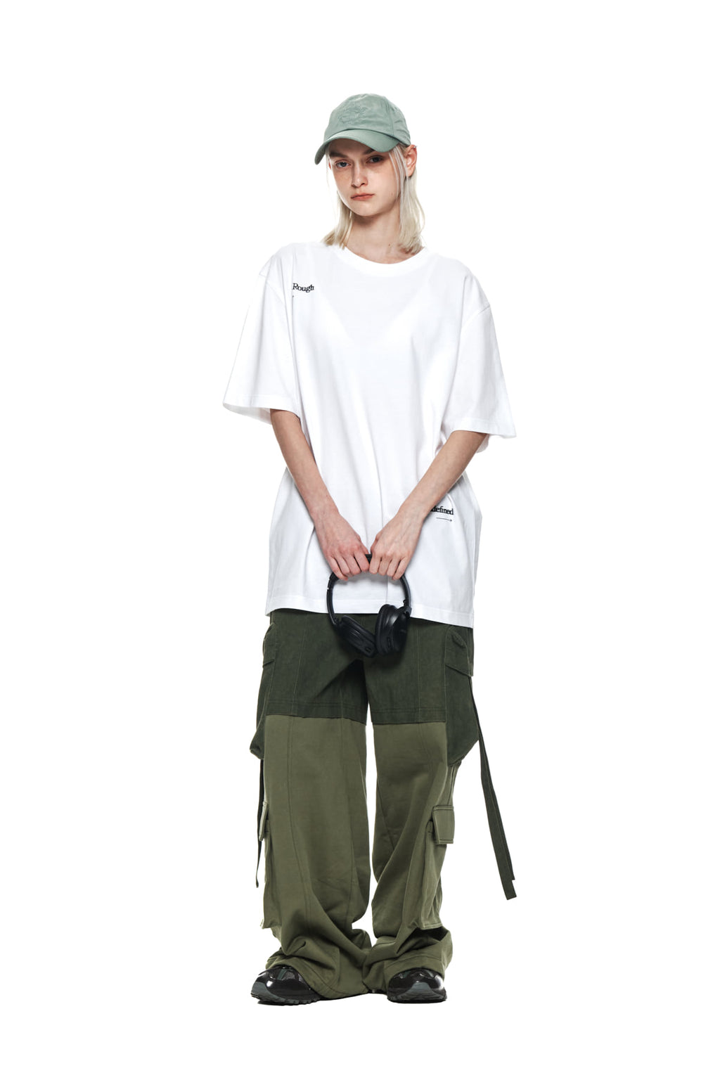 Matin Kim - Jersey Mixed Cargo Pants (Khaki) product image 9 | TRAB K-Fashion Australia