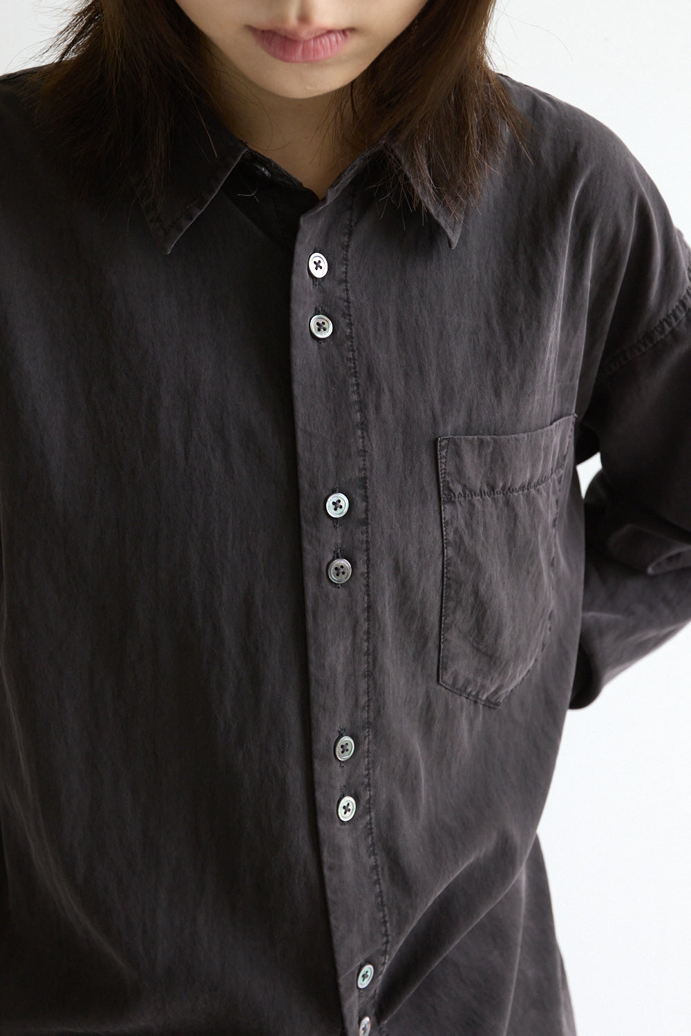 Hatchingroom - Rana Shirt Over Dyed (Charcoal) product image 7 | TRAB K-Fashion Australia