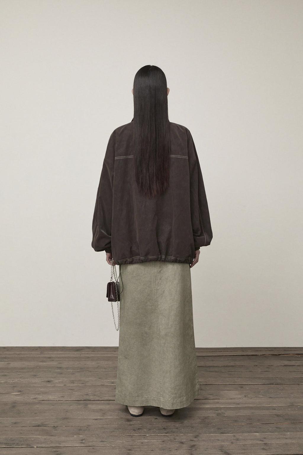 Matin Kim - Stitch Point High Neck Jumper (Brown) product image 7 | TRAB K-Fashion Australia