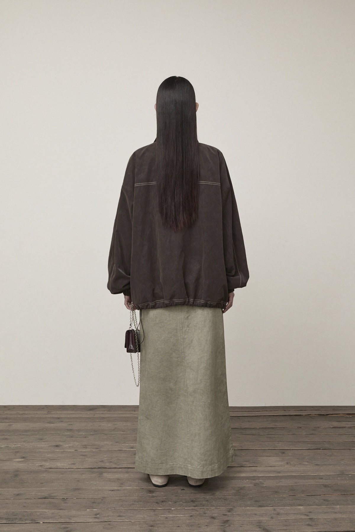 Matin Kim - Stitch Point High Neck Jumper (Brown) product image 7 | TRAB K-Fashion Australia