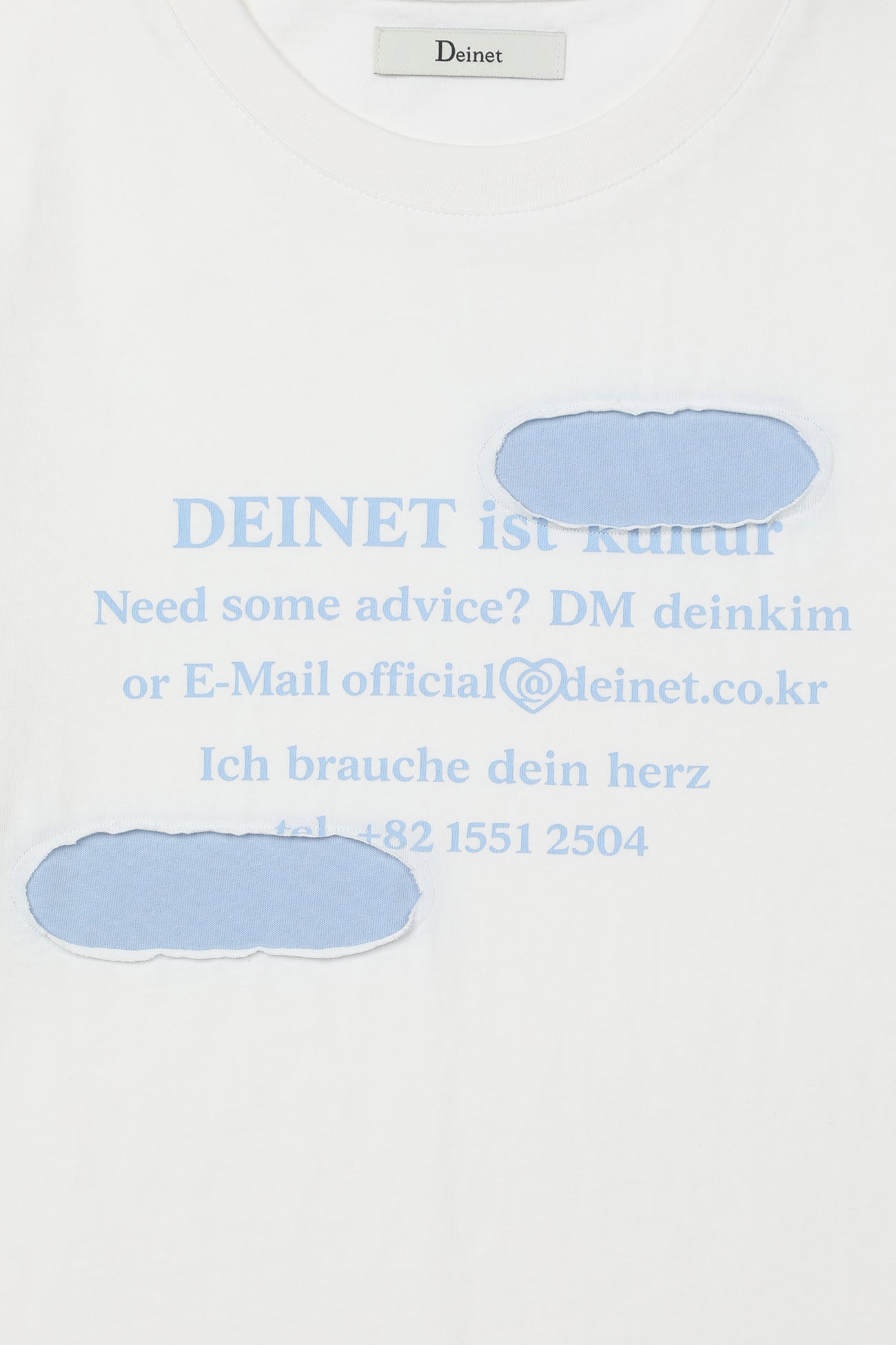 Deinet - Patched Lettering T-Shirt (White) product image 4 | TRAB K-Fashion Australia