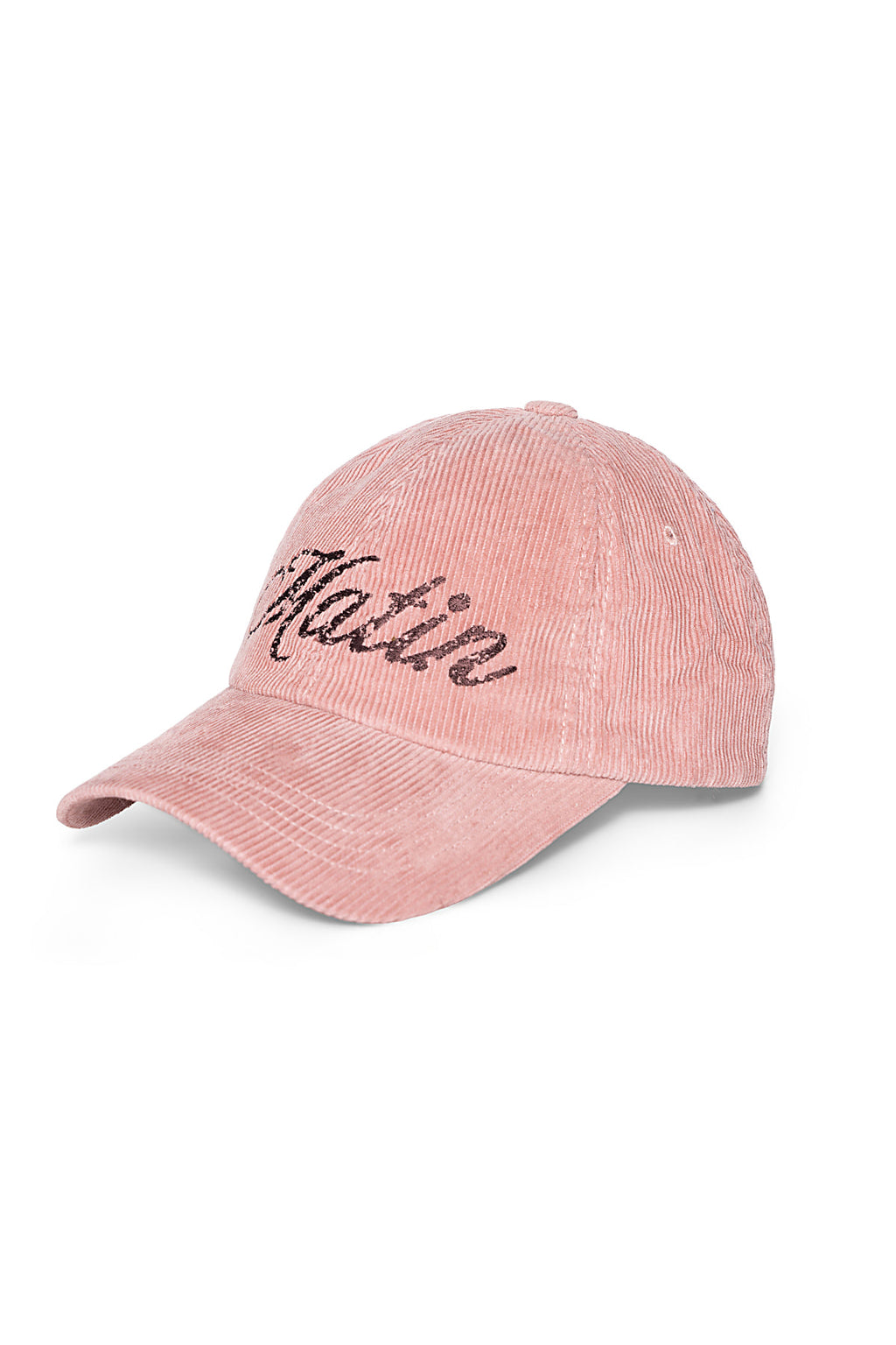 Matin Kim - Matin Cracked Script Corduroy Ball Cap (Pink) product image 5 | TRAB K-Fashion Australia