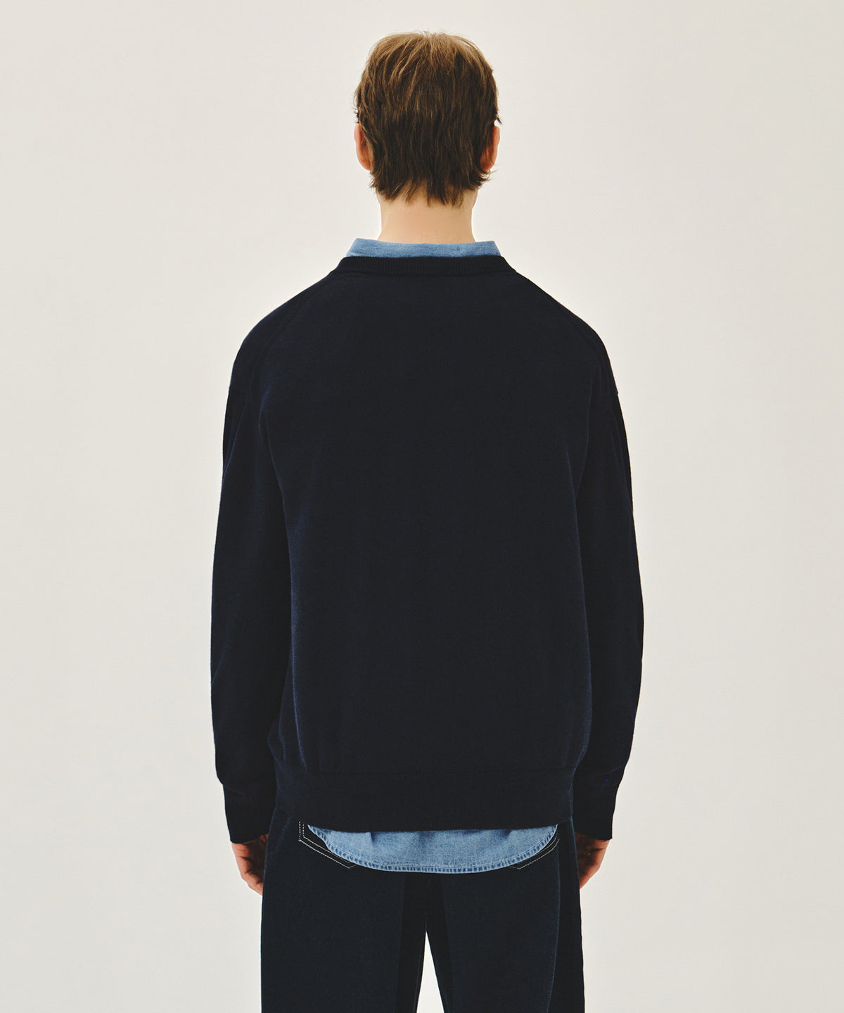 Marithe & Francois Girbaud - V-neck Knit Pullover (Navy) product image 3 | TRAB K-Fashion Australia