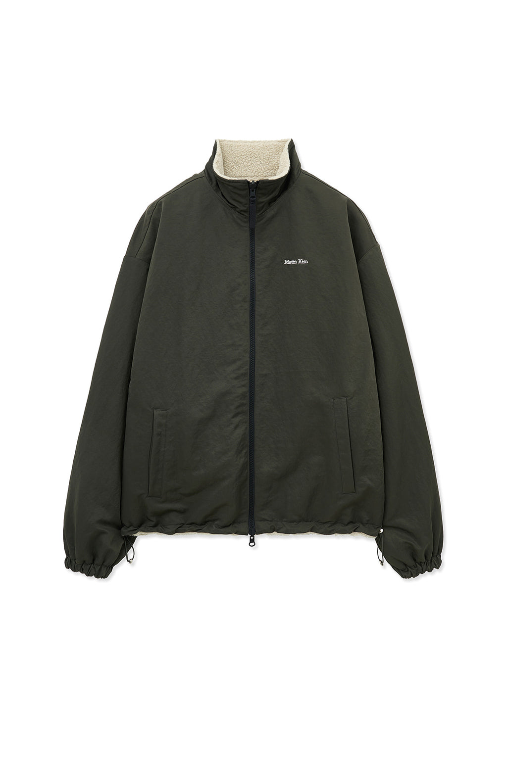 Matin Kim - Reversible Sherpa Zip Up (Light Beige) product image 7 | TRAB K-Fashion Australia