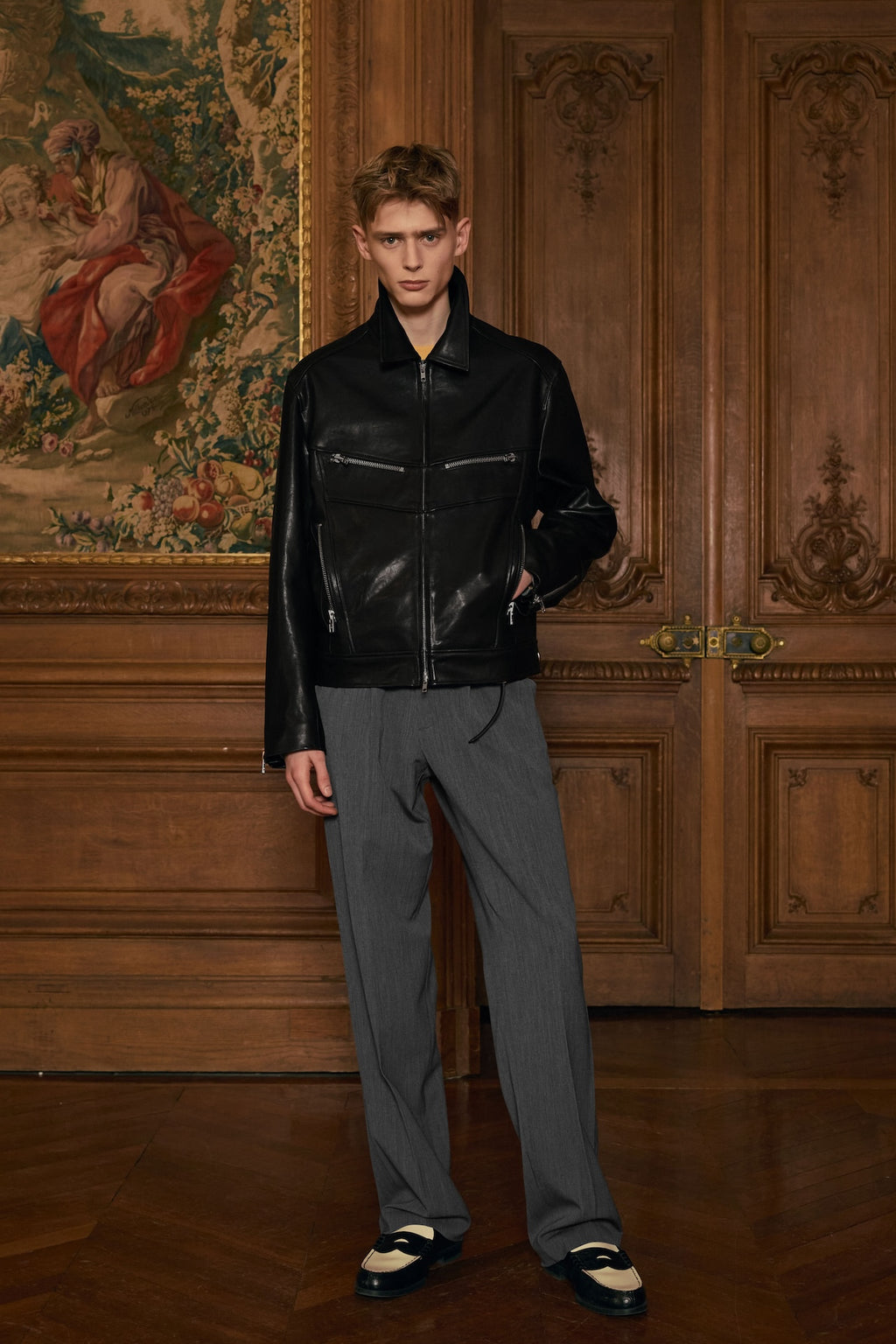 STU - Lambskin Zipper Leather Jacket (Black) product image 12 | TRAB K-Fashion Australia