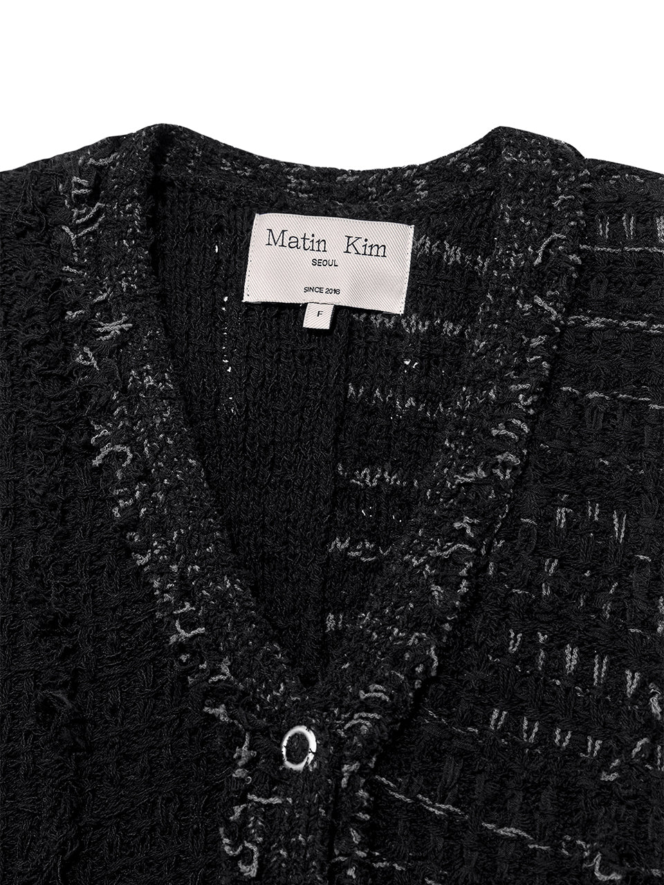 Matin Kim - Rough Tweed Knit Vest (Black) product image 3 | TRAB K-Fashion Australia