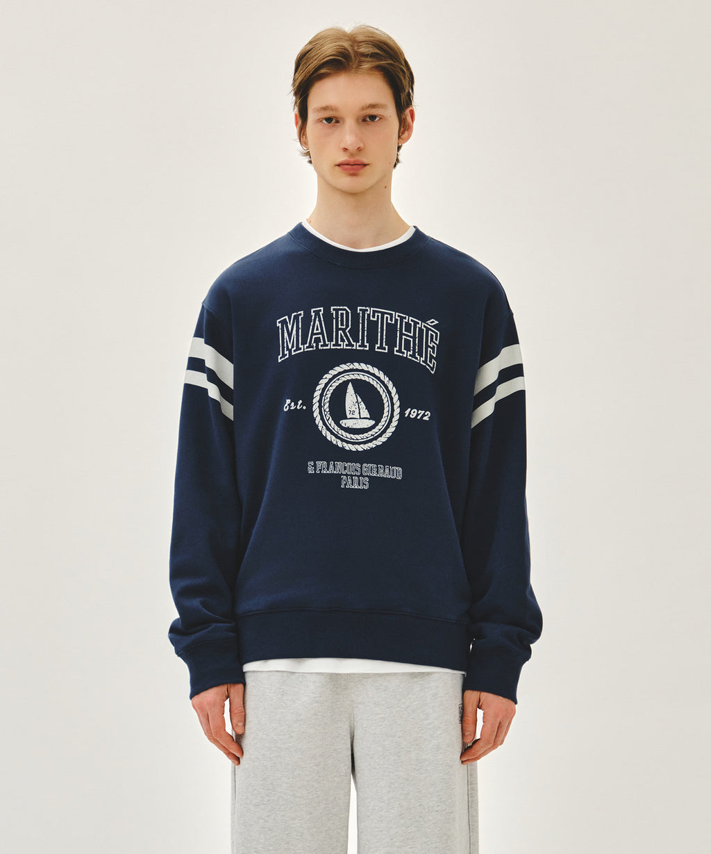 Marithe & Francois Girbaud - Marine Graphic Sweatshirt (Dark Blue) product image 1 | TRAB K-Fashion Australia