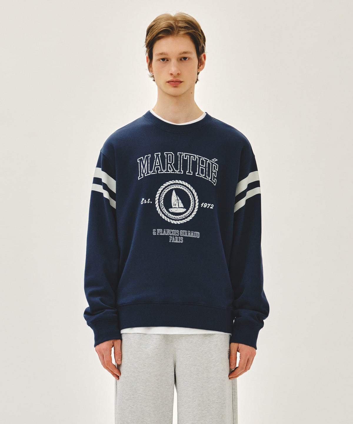 Marithe & Francois Girbaud - Marine Graphic Sweatshirt (Dark Blue) product image 1 | TRAB K-Fashion Australia