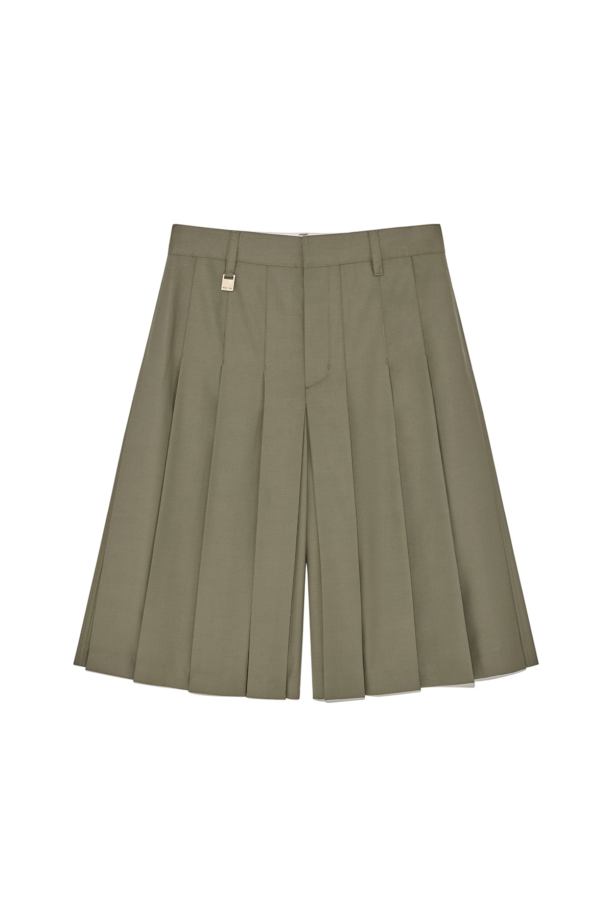 Matin Kim - Bermuda Pleats Skirt Pants (Khaki) product image 1 | TRAB K-Fashion Australia