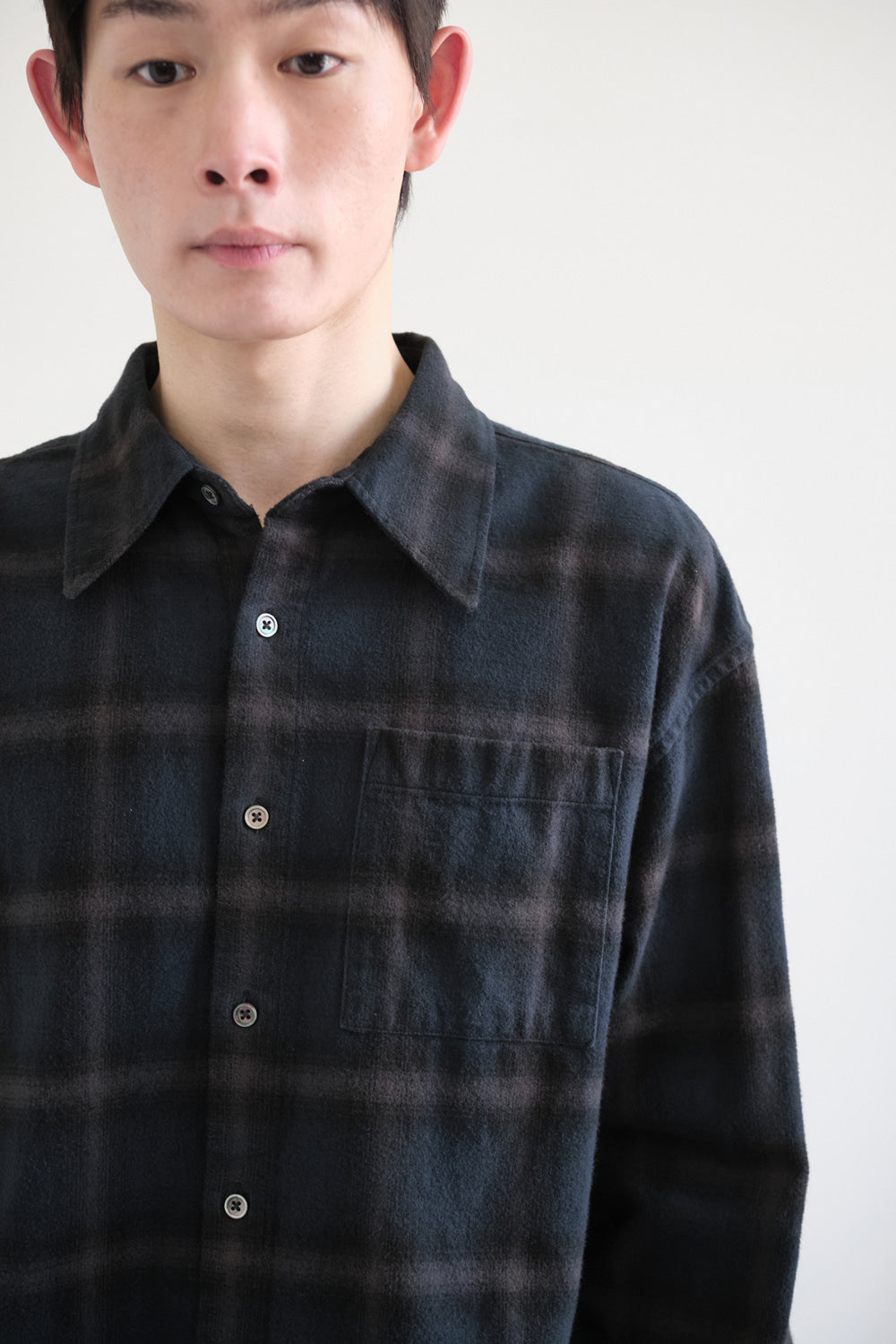 Hatchingroom - Archive Shirt V2 Check (Dyed Blue Charcoal) product image 7 | TRAB K-Fashion Australia