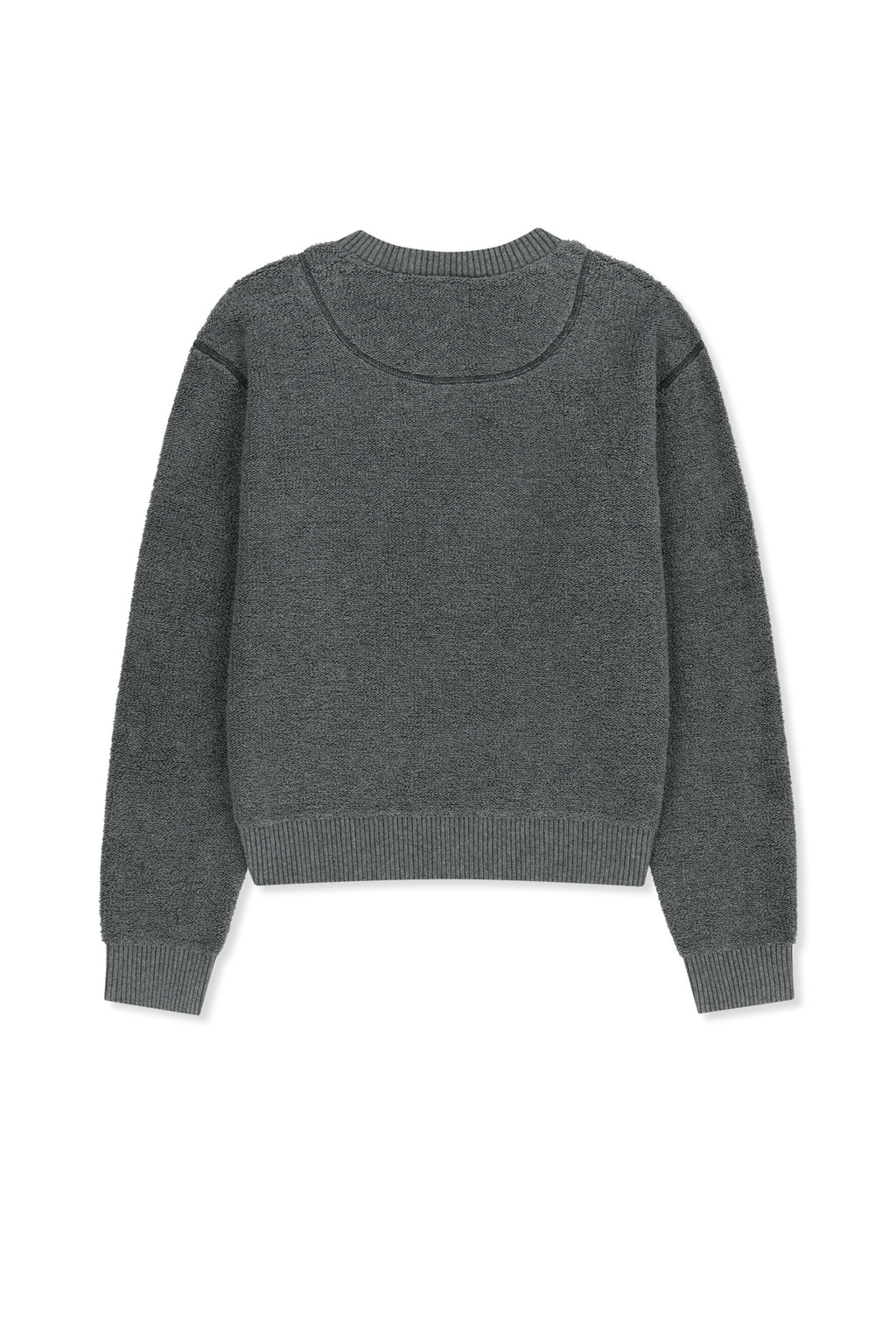 Matin Kim - Boucle Texture Knit Pullover (Grey) product image 3 | TRAB K-Fashion Australia