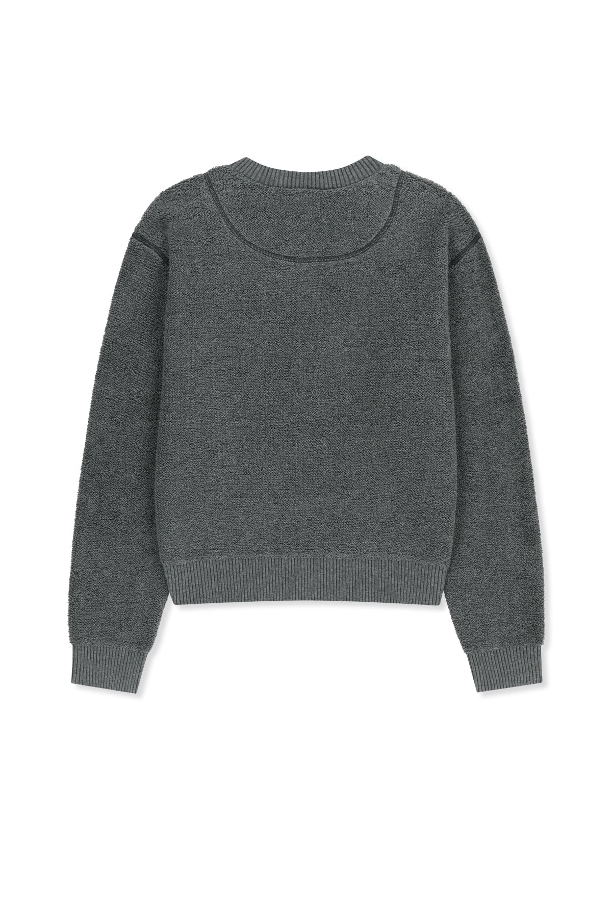 Matin Kim - Boucle Texture Knit Pullover (Grey) product image 3 | TRAB K-Fashion Australia