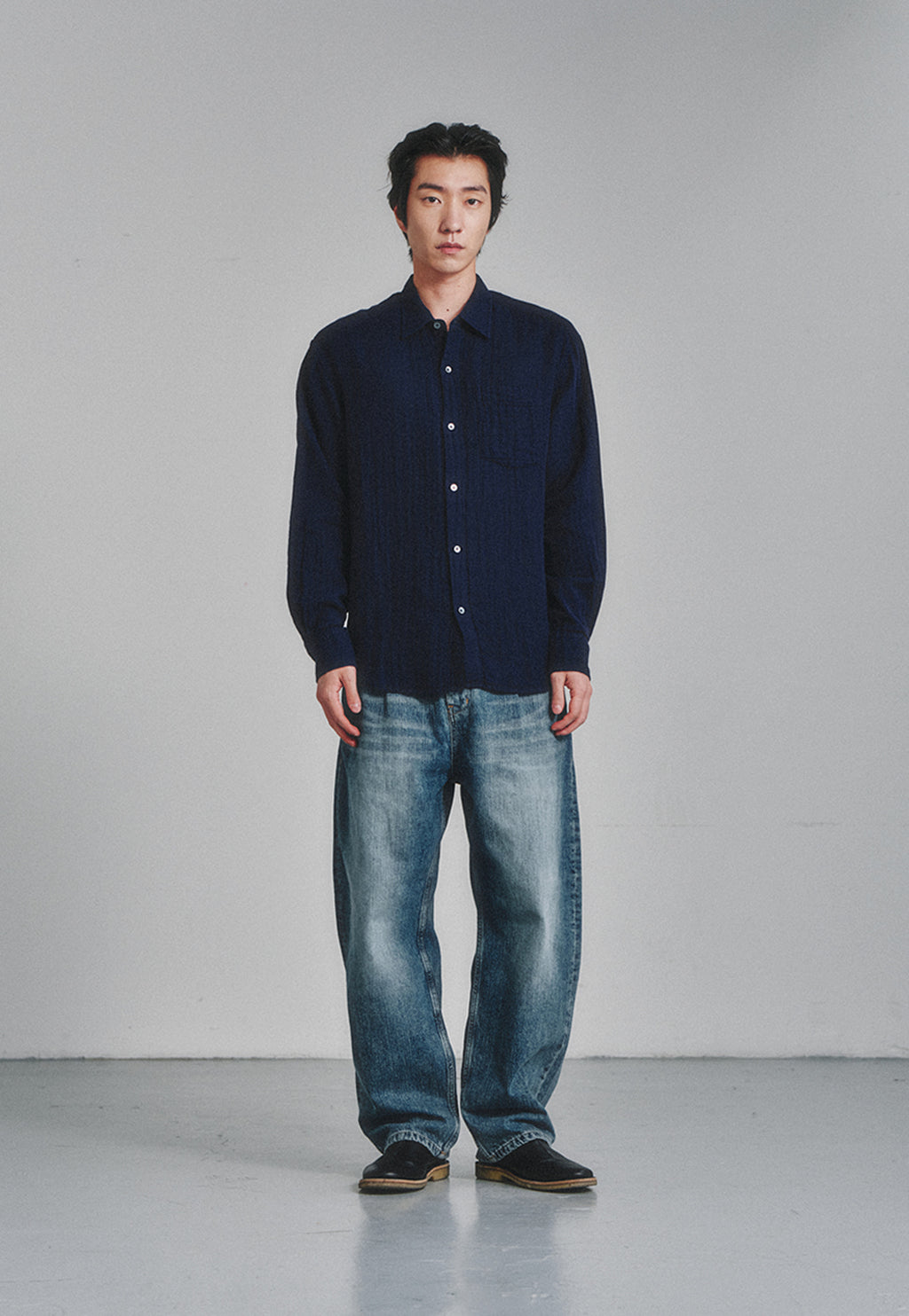 Art if acts - Washed Gauze Shirt (Navy) product image 2 | TRAB K-Fashion Australia