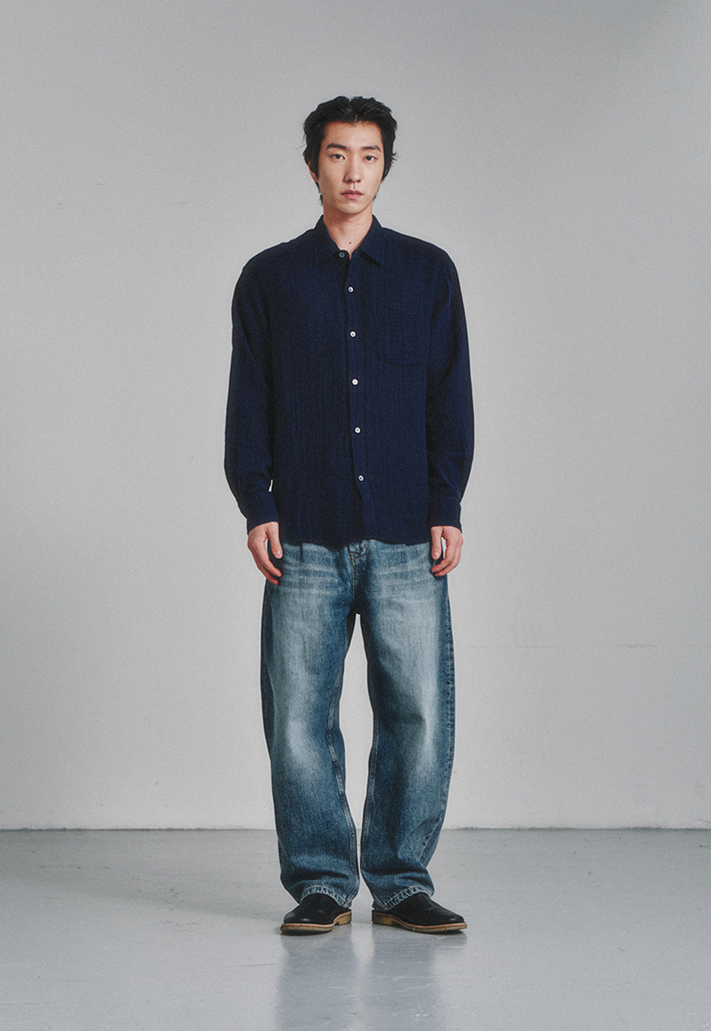 Art if acts - Washed Gauze Shirt (Navy) product image 2 | TRAB K-Fashion Australia