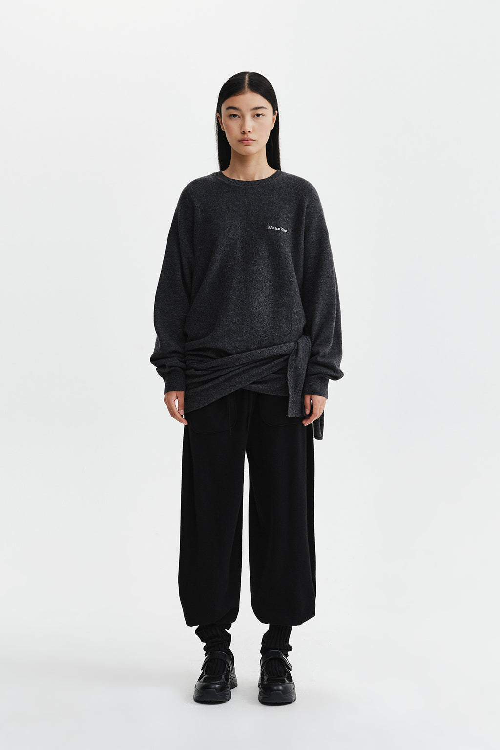 Matin Kim - Leg Warmer Knit Jogger Pants (Black) product image 6 | TRAB K-Fashion Australia