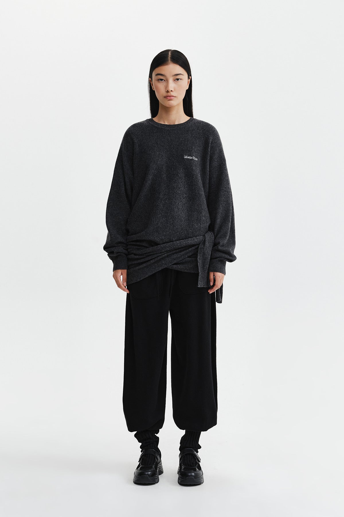 Matin Kim - Leg Warmer Knit Jogger Pants (Black) product image 6 | TRAB K-Fashion Australia