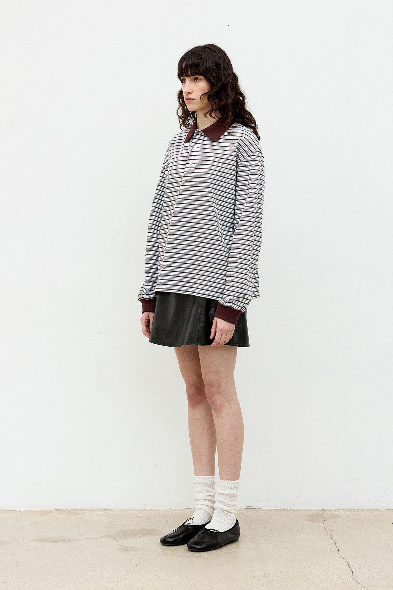 Coor - Multi Pin Stripe Pk T-Shirt (Blue Burgundy) product image 3 | TRAB K-Fashion Australia