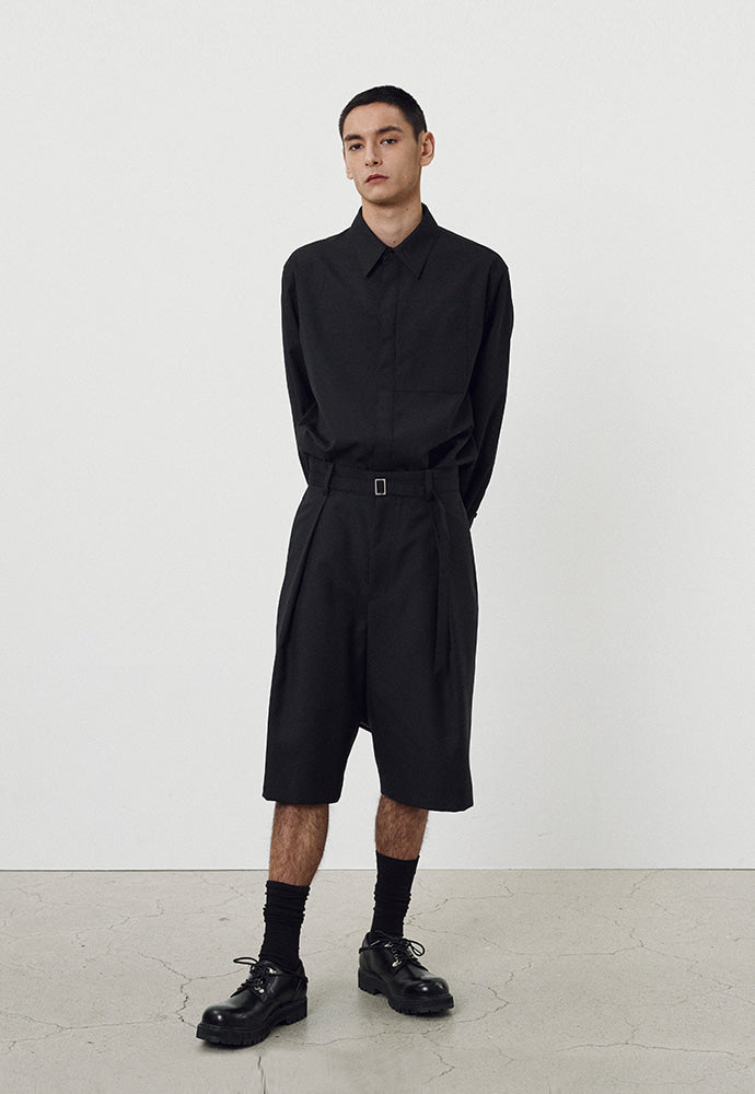 Tonywack - Wool Twill Hidden Pocket Shirt (Black) product image 4 | TRAB K-Fashion Australia