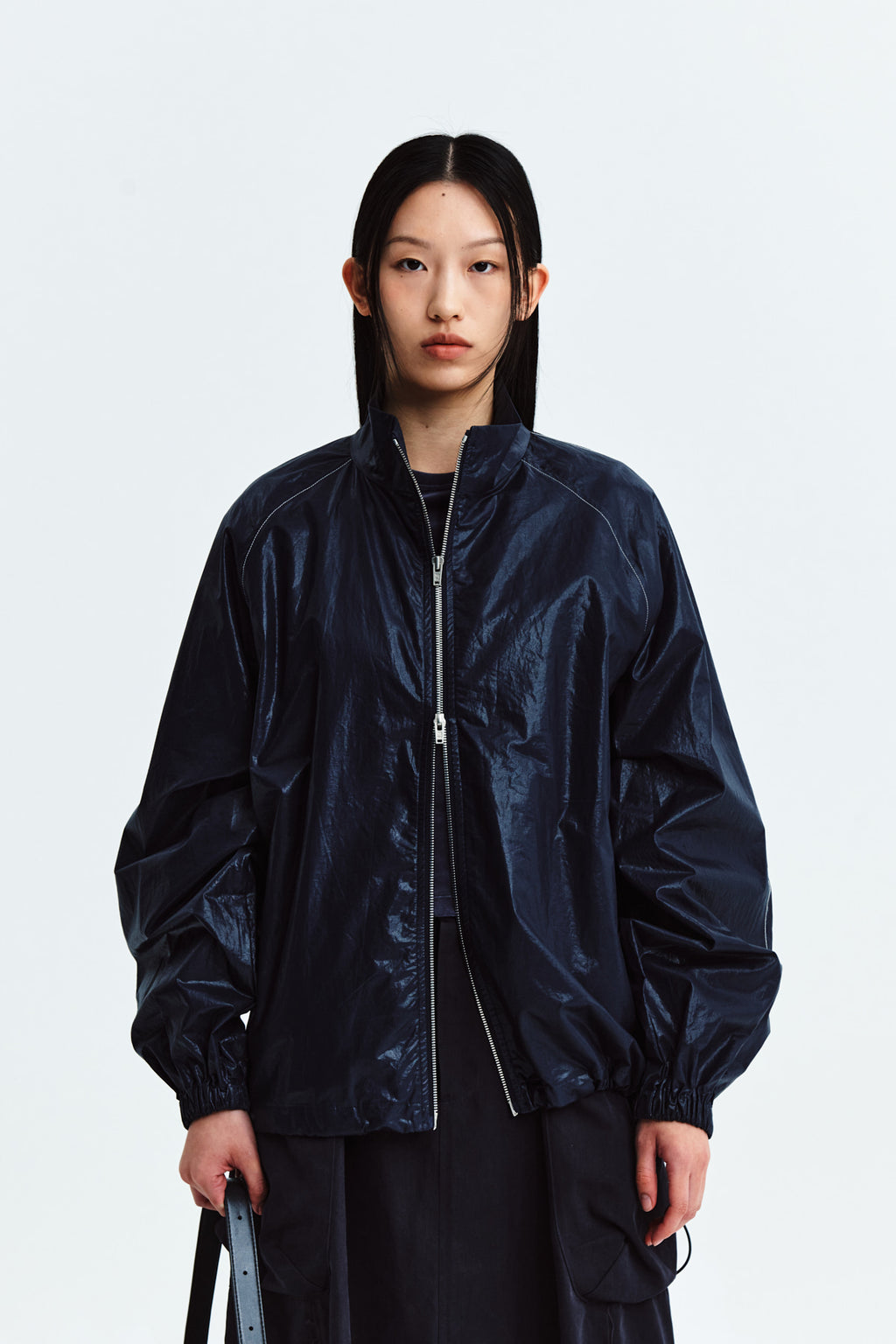 Matin Kim - Matin Kim Logo Coating Jumper (Navy) product image 5 | TRAB K-Fashion Australia