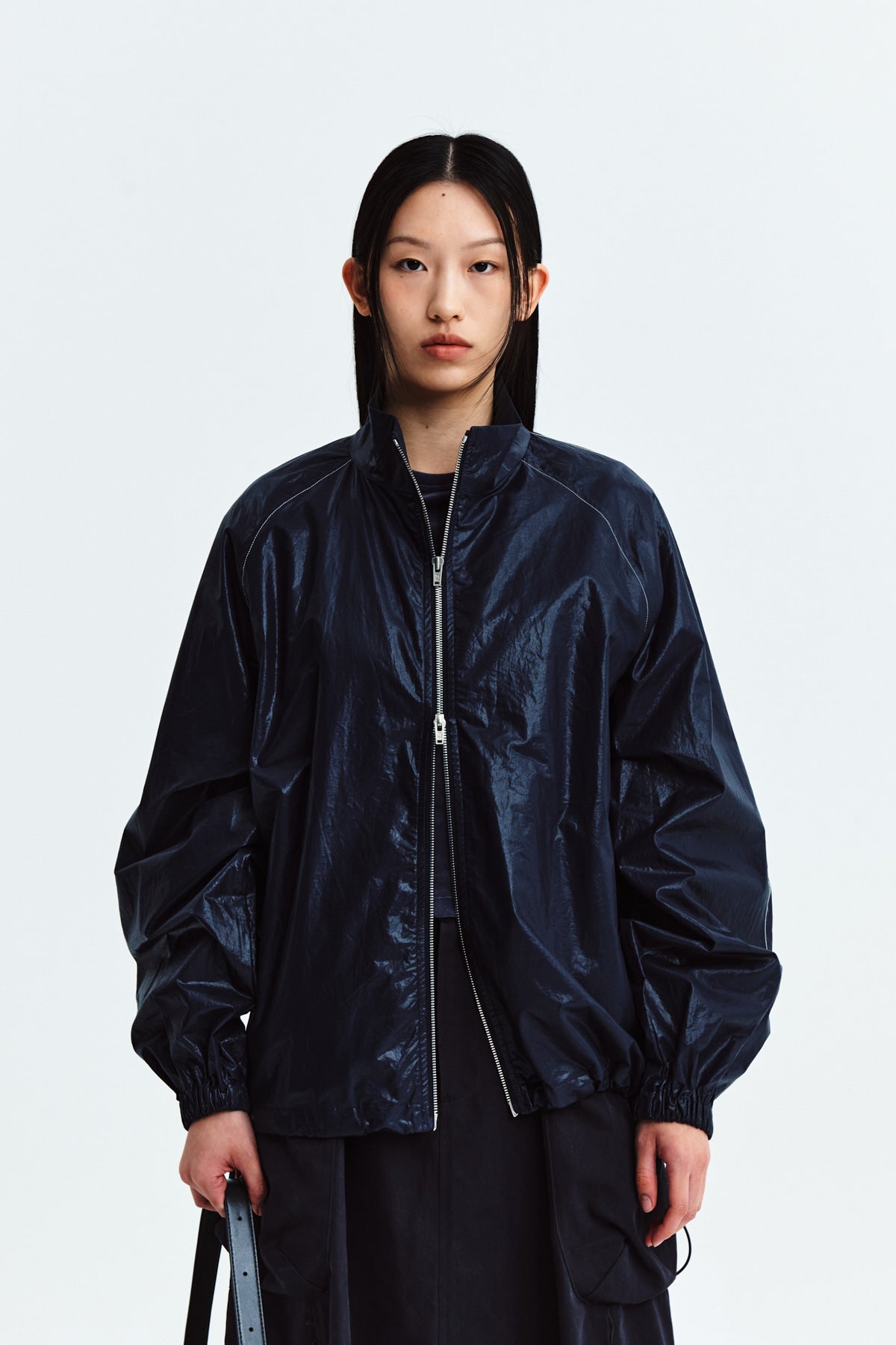 Matin Kim - Matin Kim Logo Coating Jumper (Navy) product image 5 | TRAB K-Fashion Australia