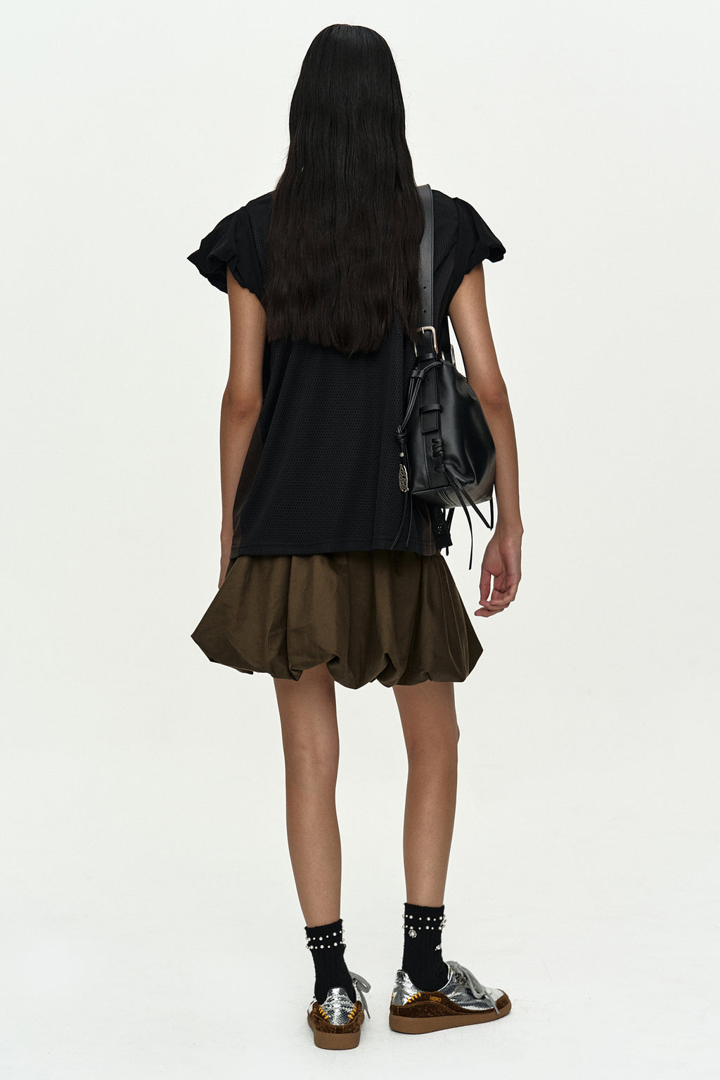 Andersson Bell - Basketball Jersey Layered Roll Up T-Shirt (Black/Brown) product image 3 | TRAB K-Fashion Australia