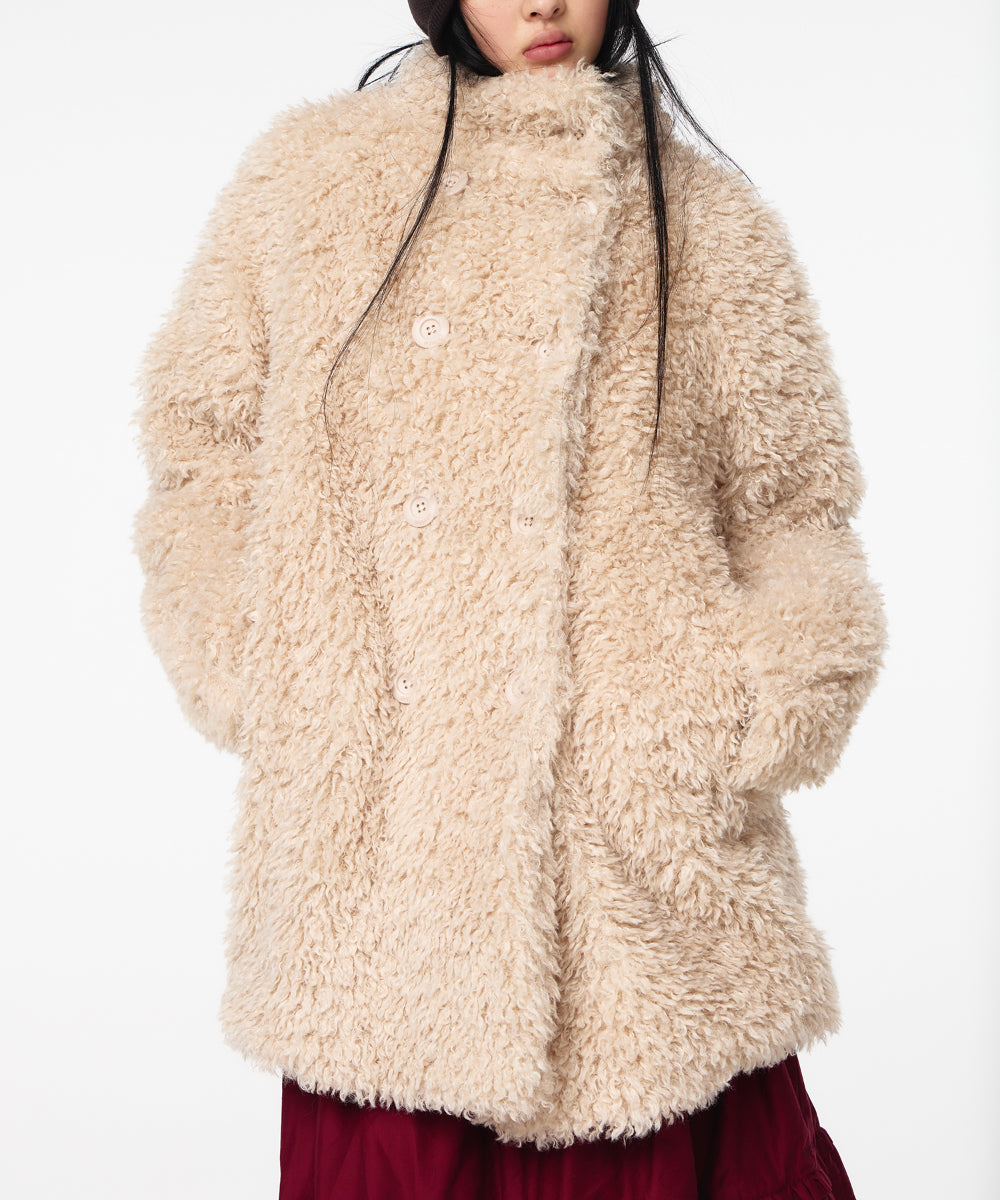 Coyseio - Soft Fur Coat (Light Beige) product image 6 | TRAB K-Fashion Australia