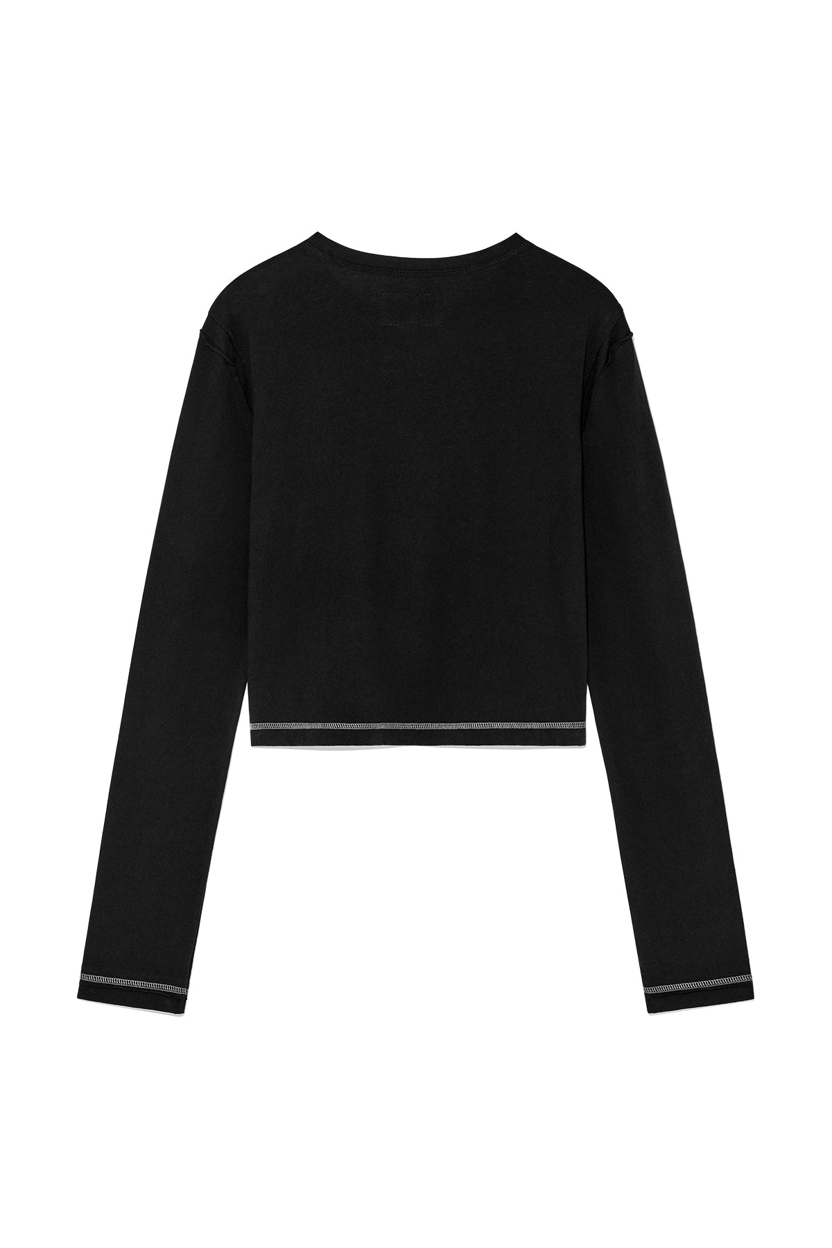 Matin Kim - Cut Line Detail Long Sleeve Logo Top (Black) product image 2 | TRAB K-Fashion Australia