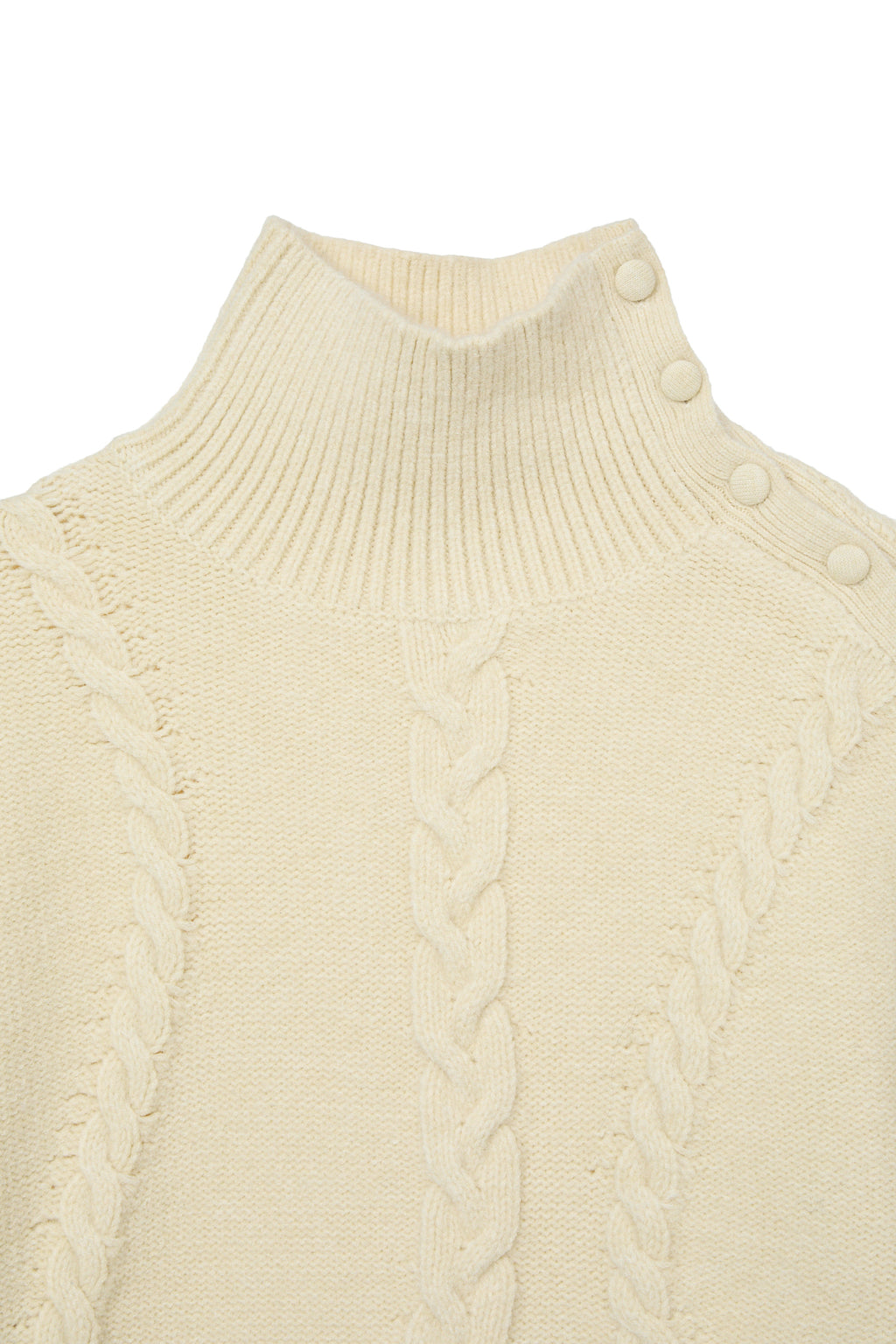 Deinet - Button High-Neck Twist Knit (Ivory) product image 3 | TRAB K-Fashion Australia