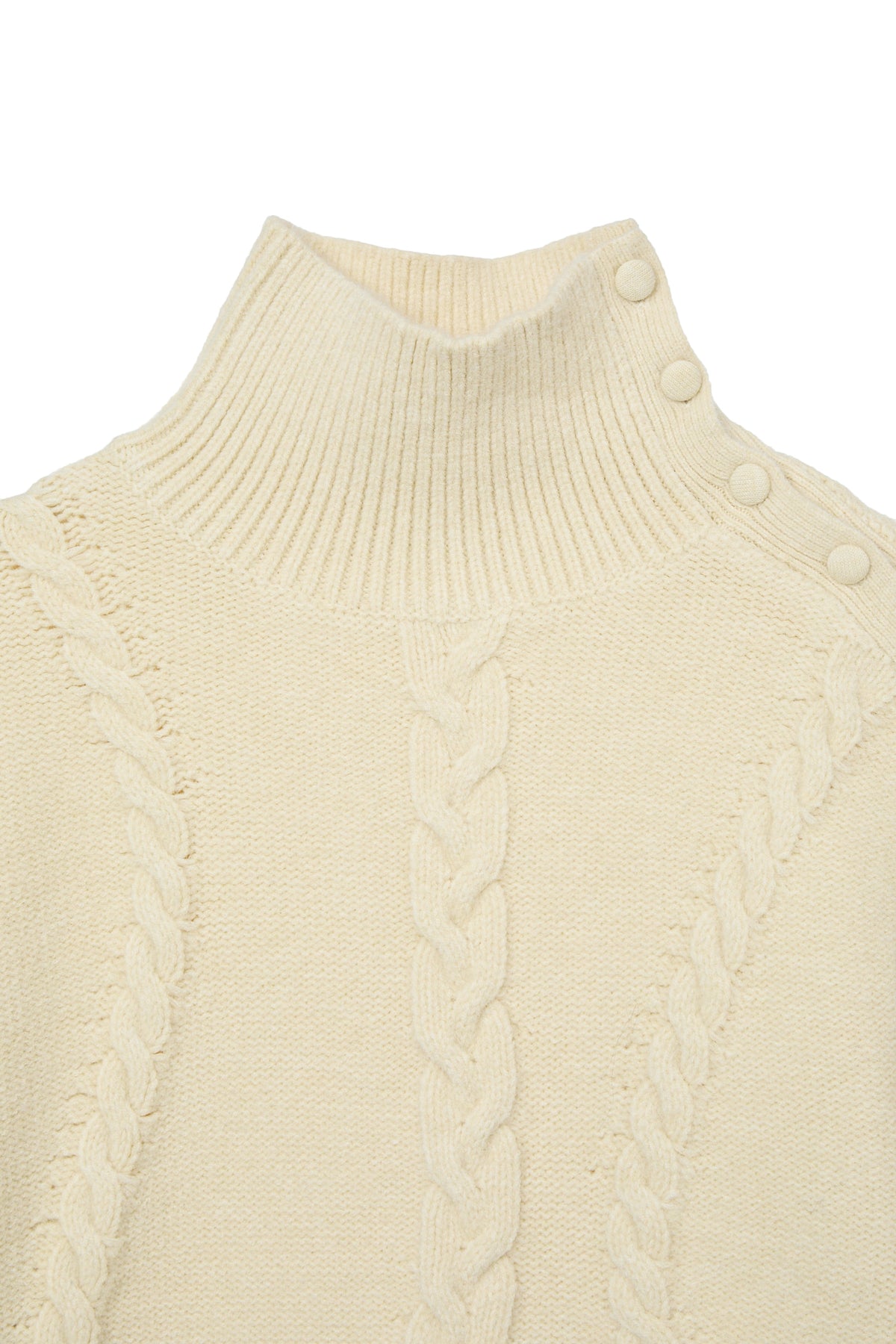 Deinet - Button High-Neck Twist Knit (Ivory) product image 3 | TRAB K-Fashion Australia