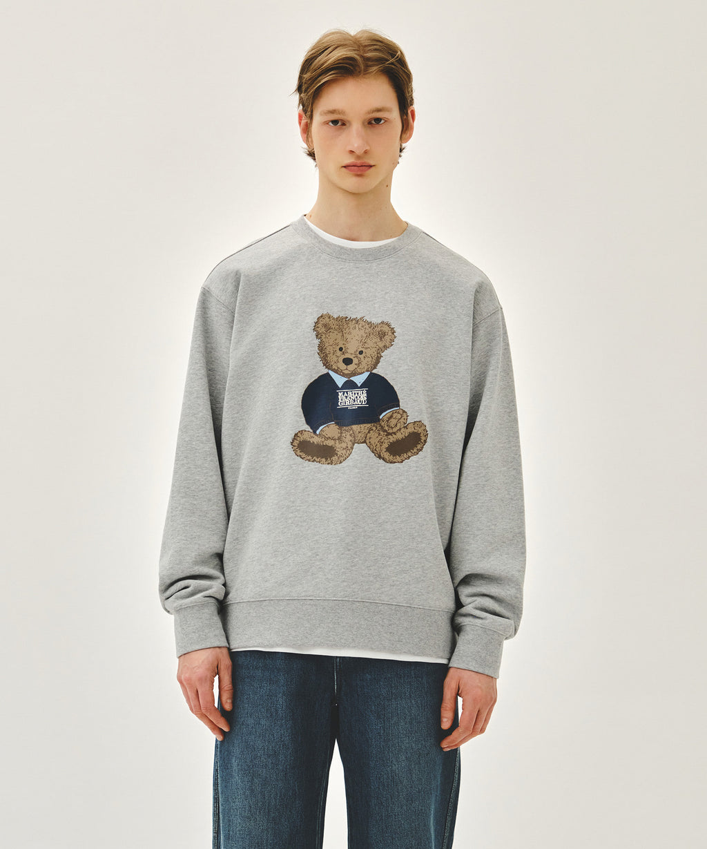 Marithe & Francois Girbaud - Doodle Bear Sweatshirt (Heather Gray) product image 1 | TRAB K-Fashion Australia