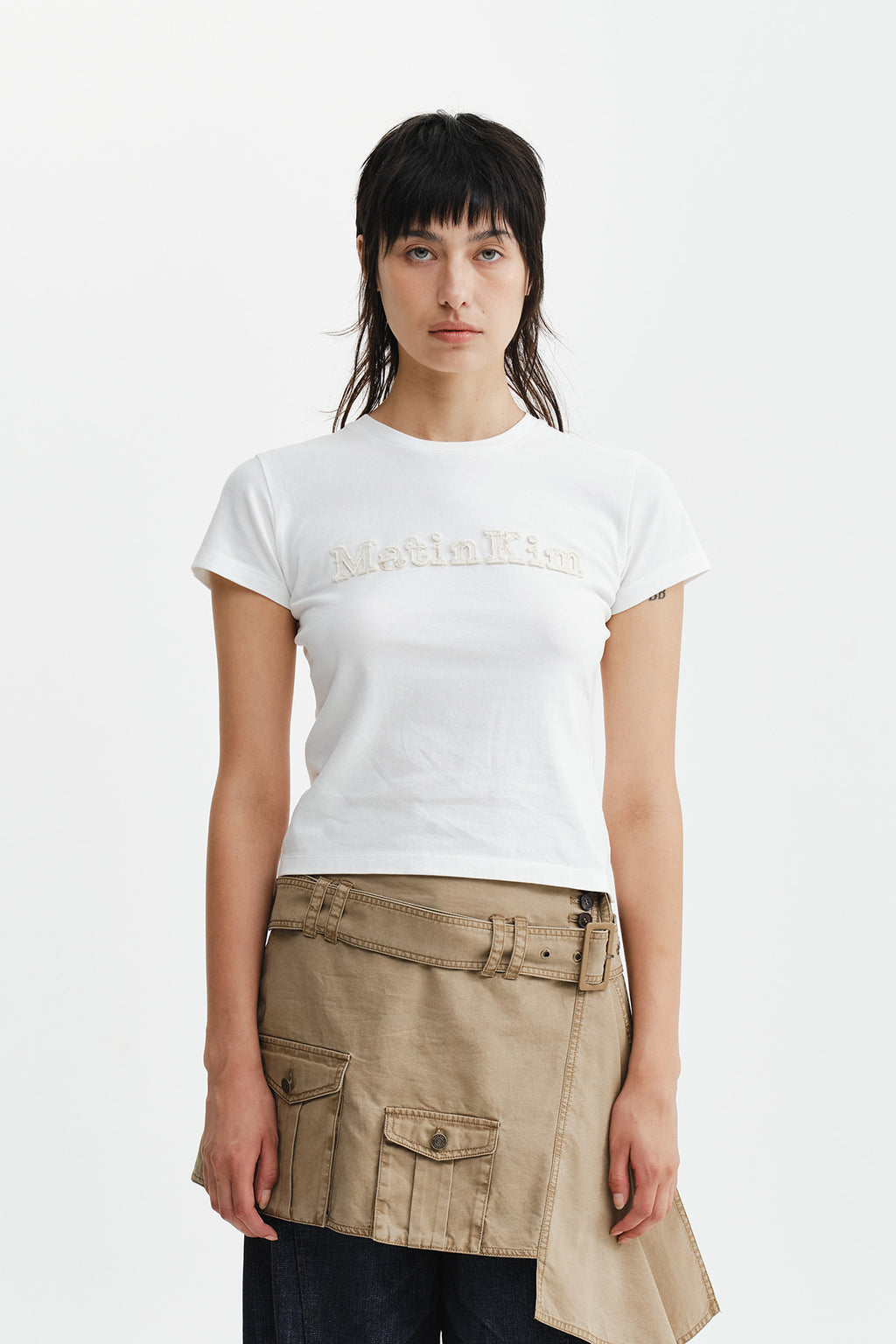 Matin Kim - Applique Logo Slim Top (White) product image 6 | TRAB K-Fashion Australia
