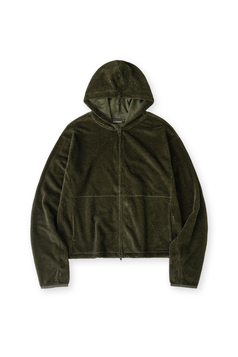 Hatchingroom - Fuzzy Mesh Hoodie (Khaki) product image 1 | TRAB K-Fashion Australia