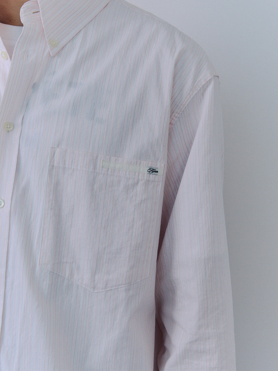 Kijun - Natural Stripe Button Down Shirt (Pink) product image 4 | TRAB K-Fashion Australia