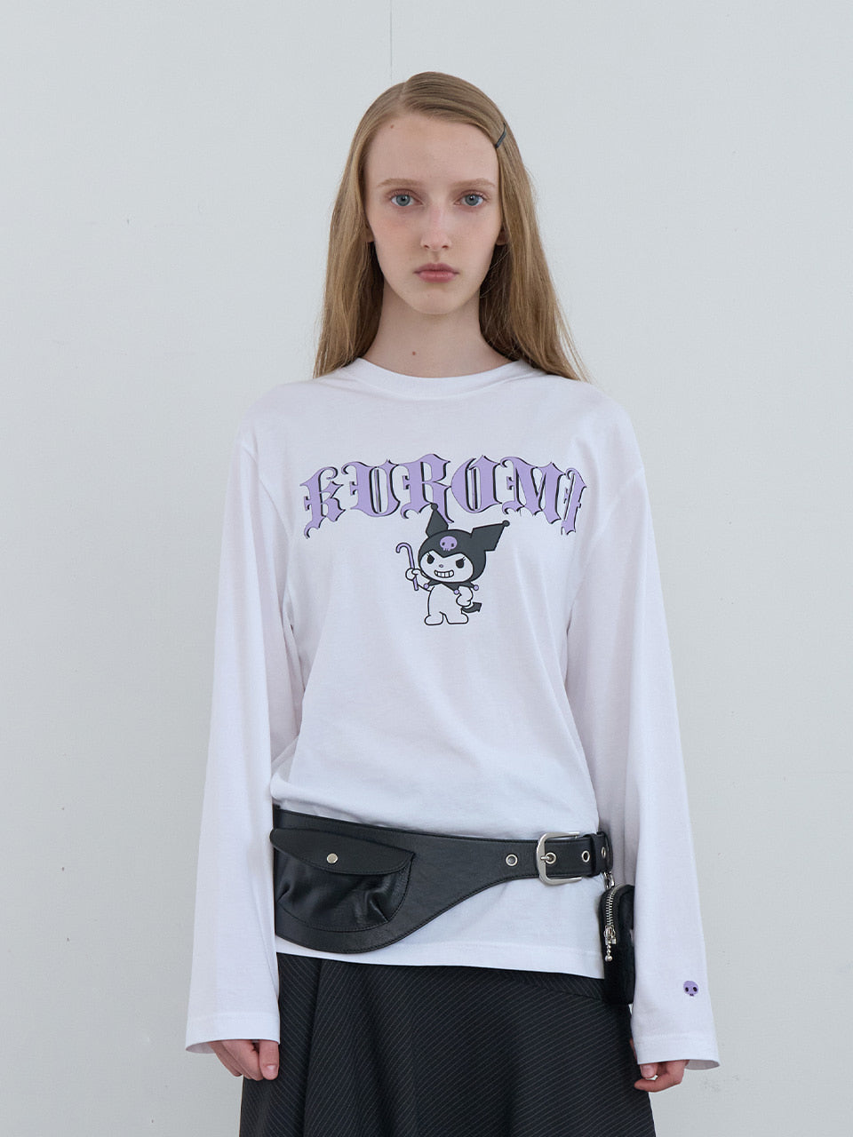 Kijun - Baddie Kuromi Long Sleeve Tee (Off-White) product image 1 | TRAB K-Fashion Australia