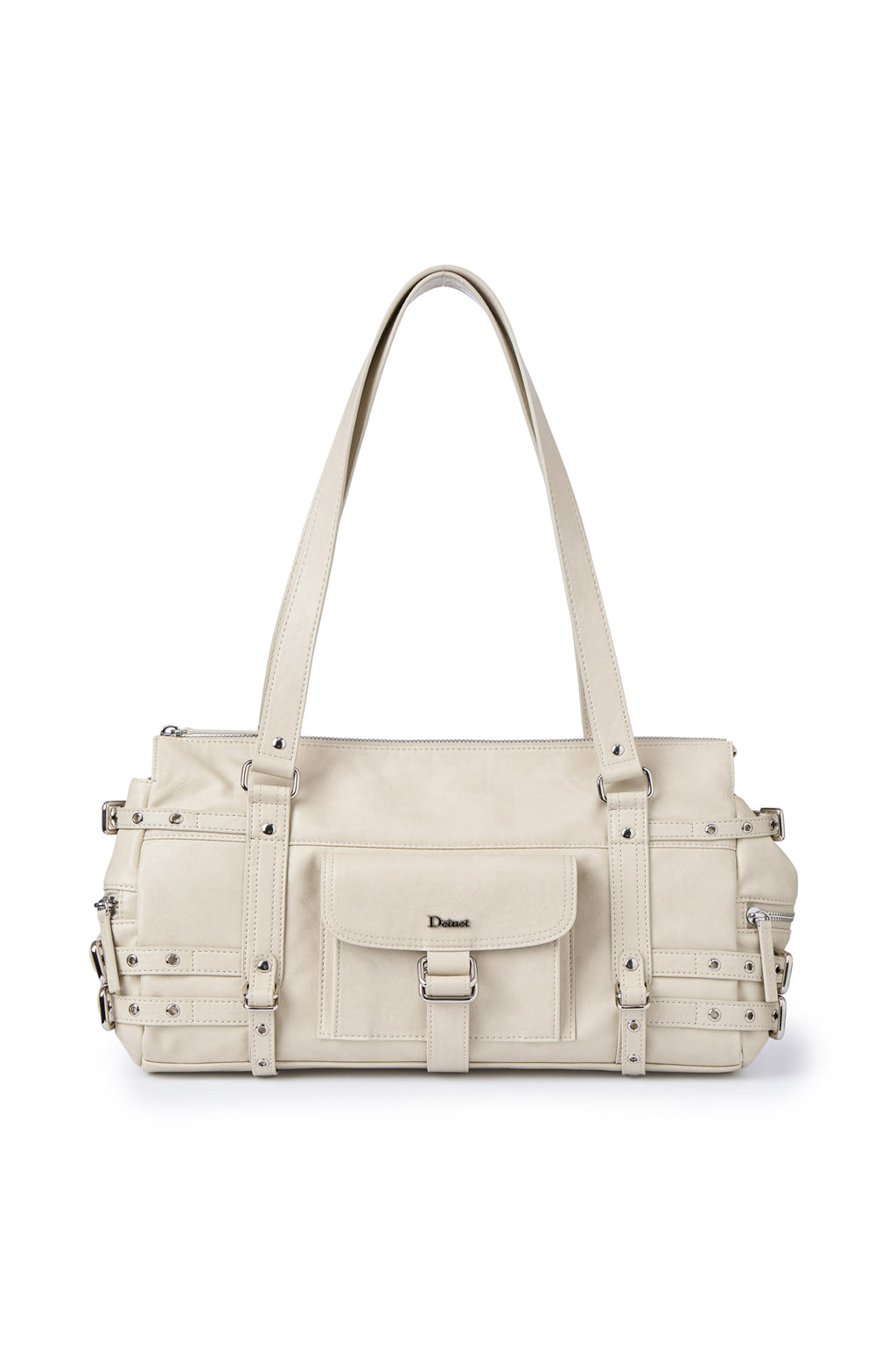 Deinet - Belted Pocket Shoulder Bag (Beige) product image 1 | TRAB K-Fashion Australia