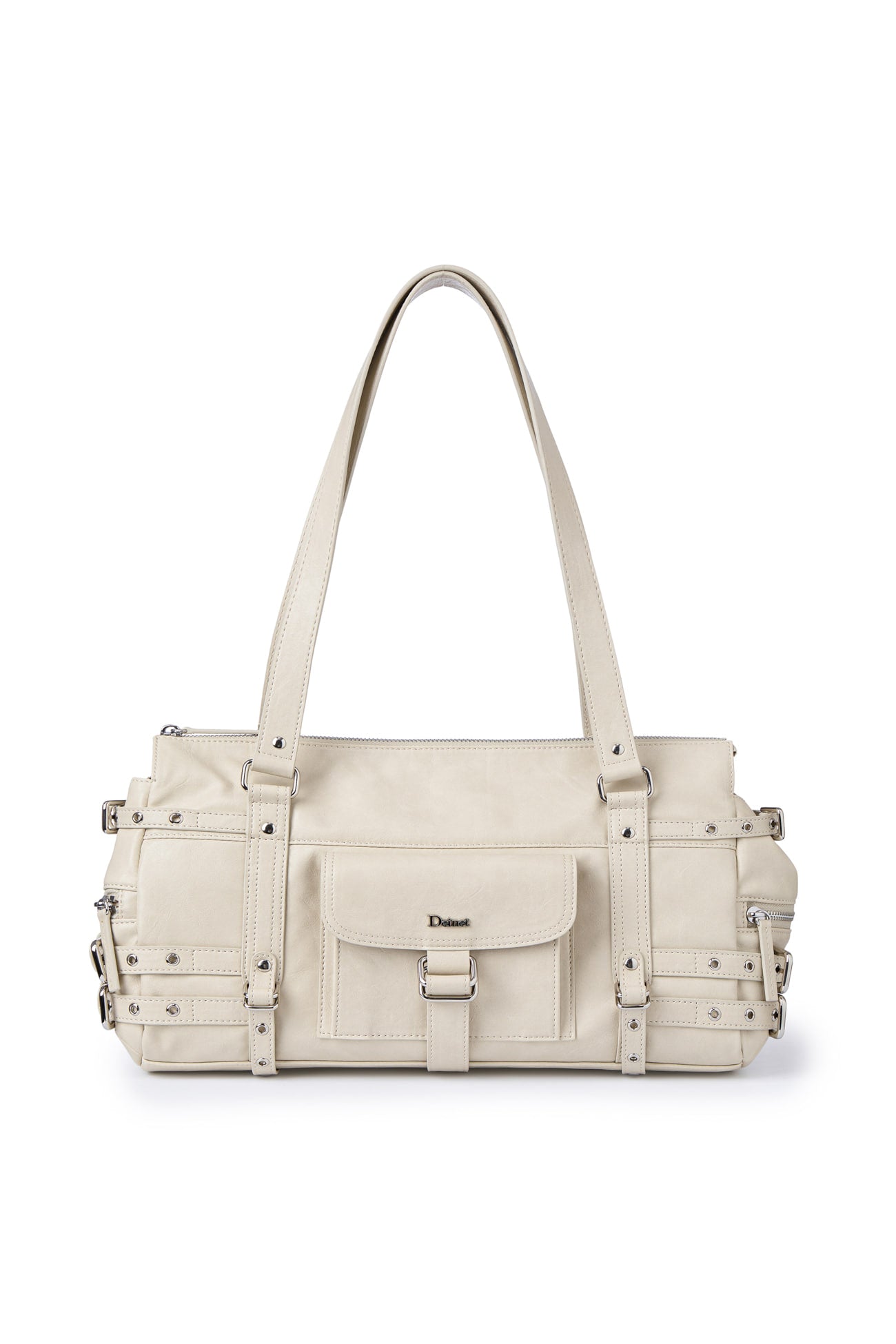 Deinet - Belted Pocket Shoulder Bag (Beige) product image 1 | TRAB K-Fashion Australia