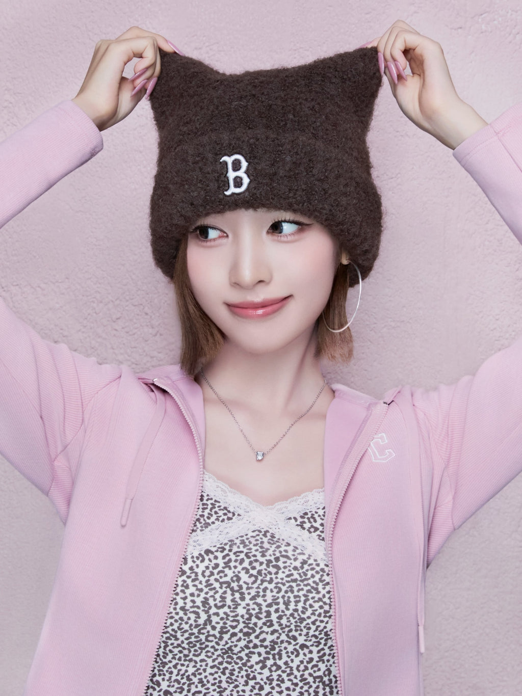 MLB Korea - MLB Plush Meow Beanie Boston Red Sox (Brown) product image 1 | TRAB K-Fashion Australia