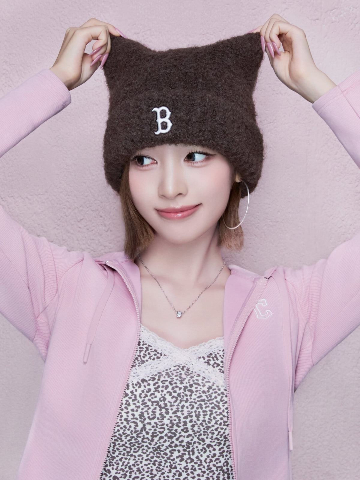 MLB Korea - MLB Plush Meow Beanie Boston Red Sox (Brown) product image 1 | TRAB K-Fashion Australia