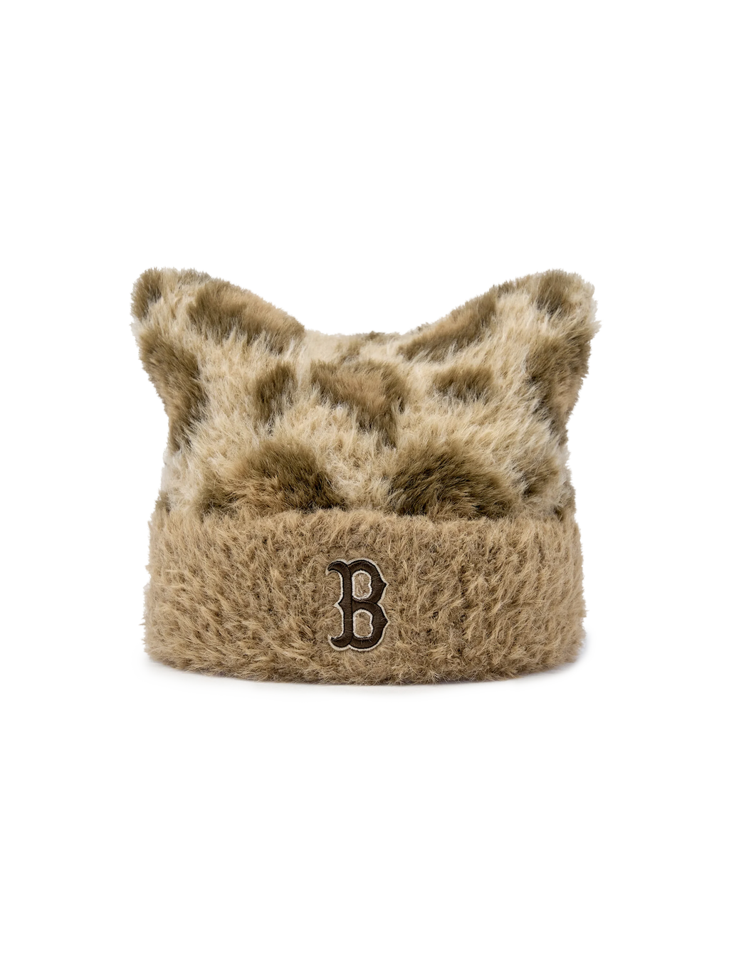 MLB Korea - MLB Leopard Meow Beanie Boston Red Sox (Light Beige) product image 2 | TRAB K-Fashion Australia