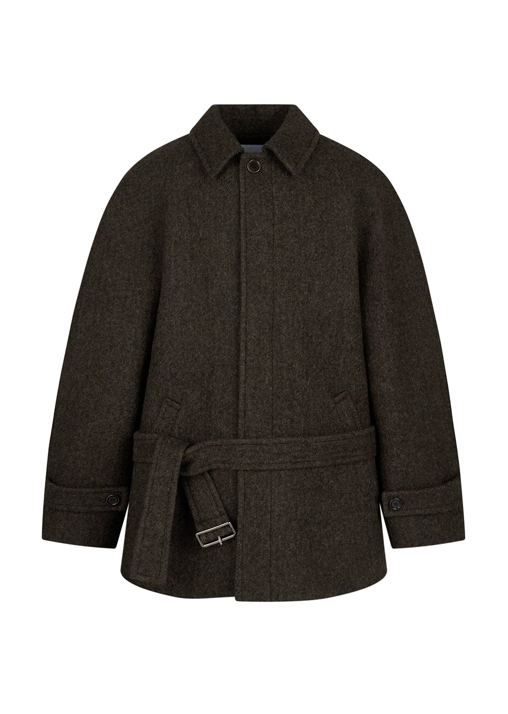 Amomento - belted mid coat (Khaki) product image 1 | TRAB K-Fashion Australia