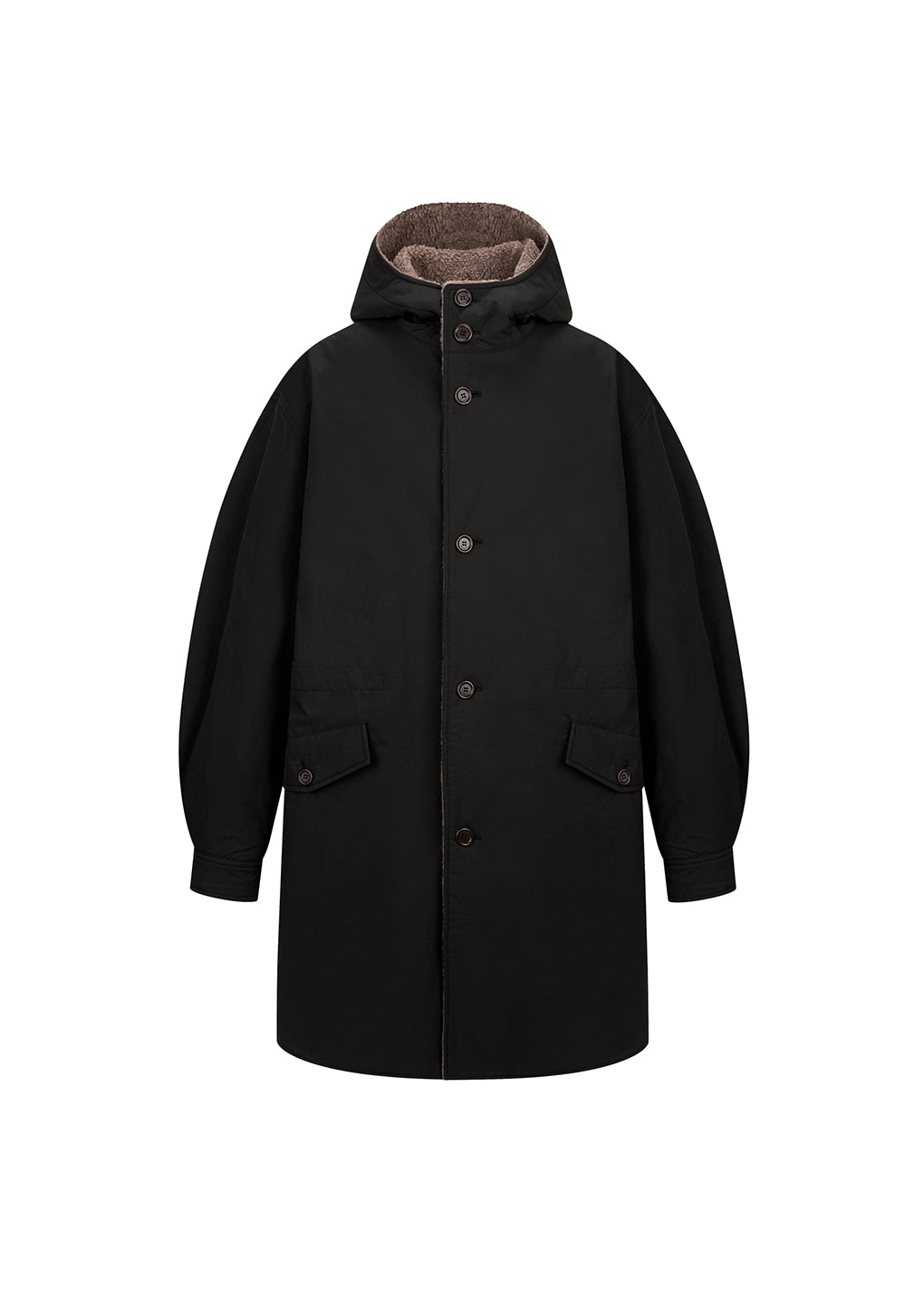 Amomento - padded shearling parka (Black) product image 1 | TRAB K-Fashion Australia