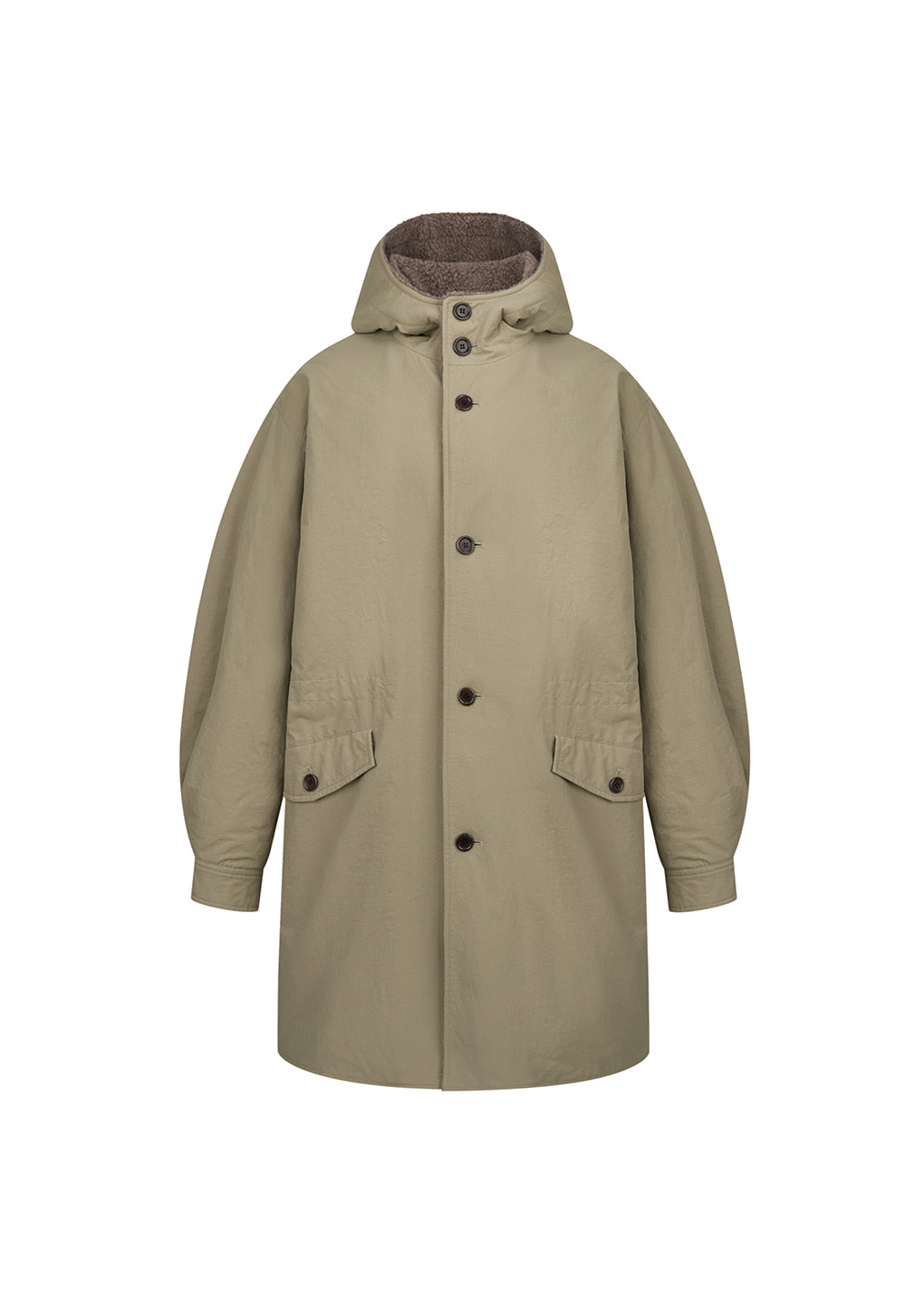 Amomento - padded shearling parka (Khaki) product image 1 | TRAB K-Fashion Australia