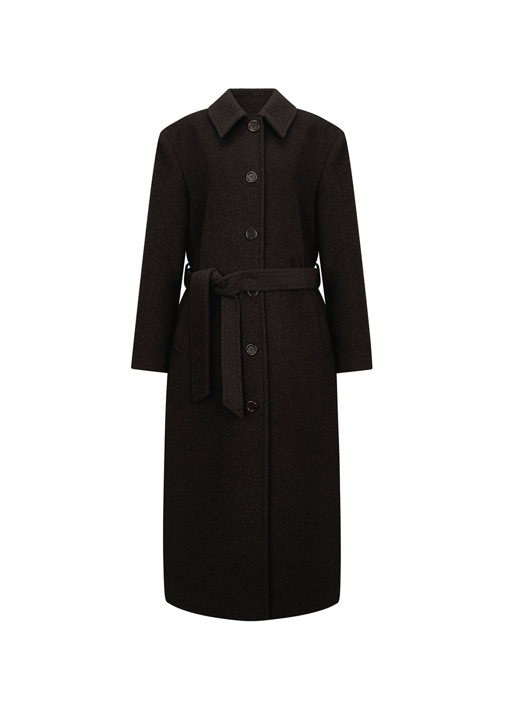 Amomento - single breasted maxi long coat (Dark Brown) product image 1 | TRAB K-Fashion Australia