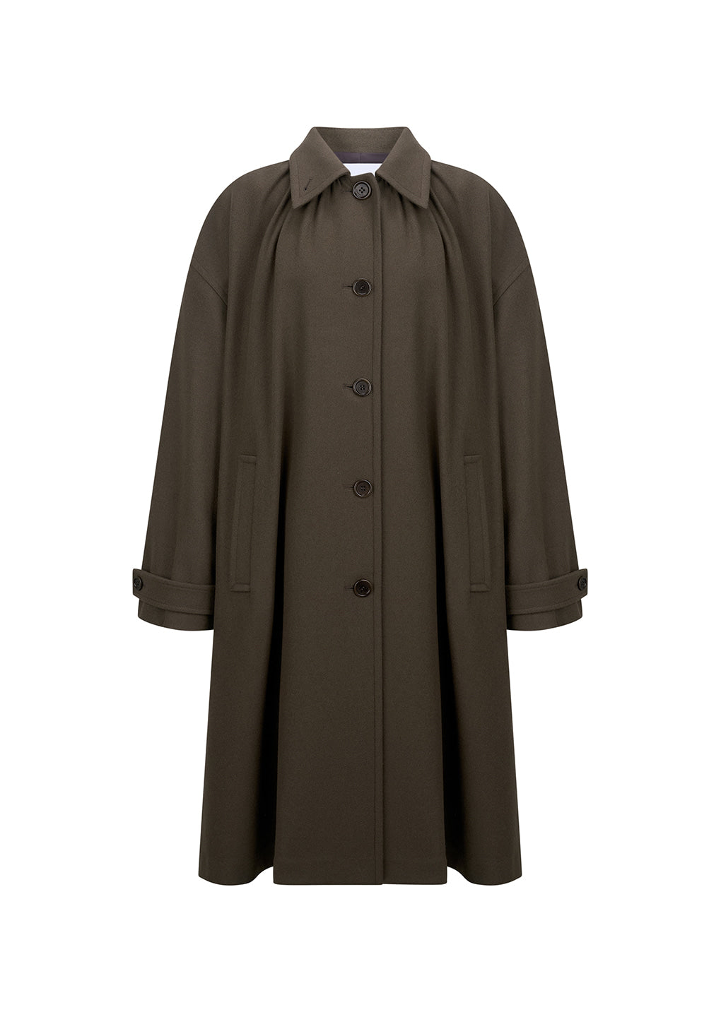 Amomento - shirring coat (Khaki) product image 1 | TRAB K-Fashion Australia